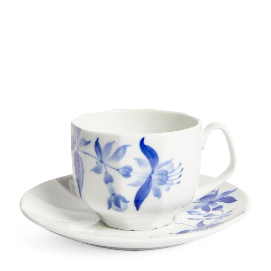 Royal Copenhagen Blomst Fuchsia Cup and Saucer