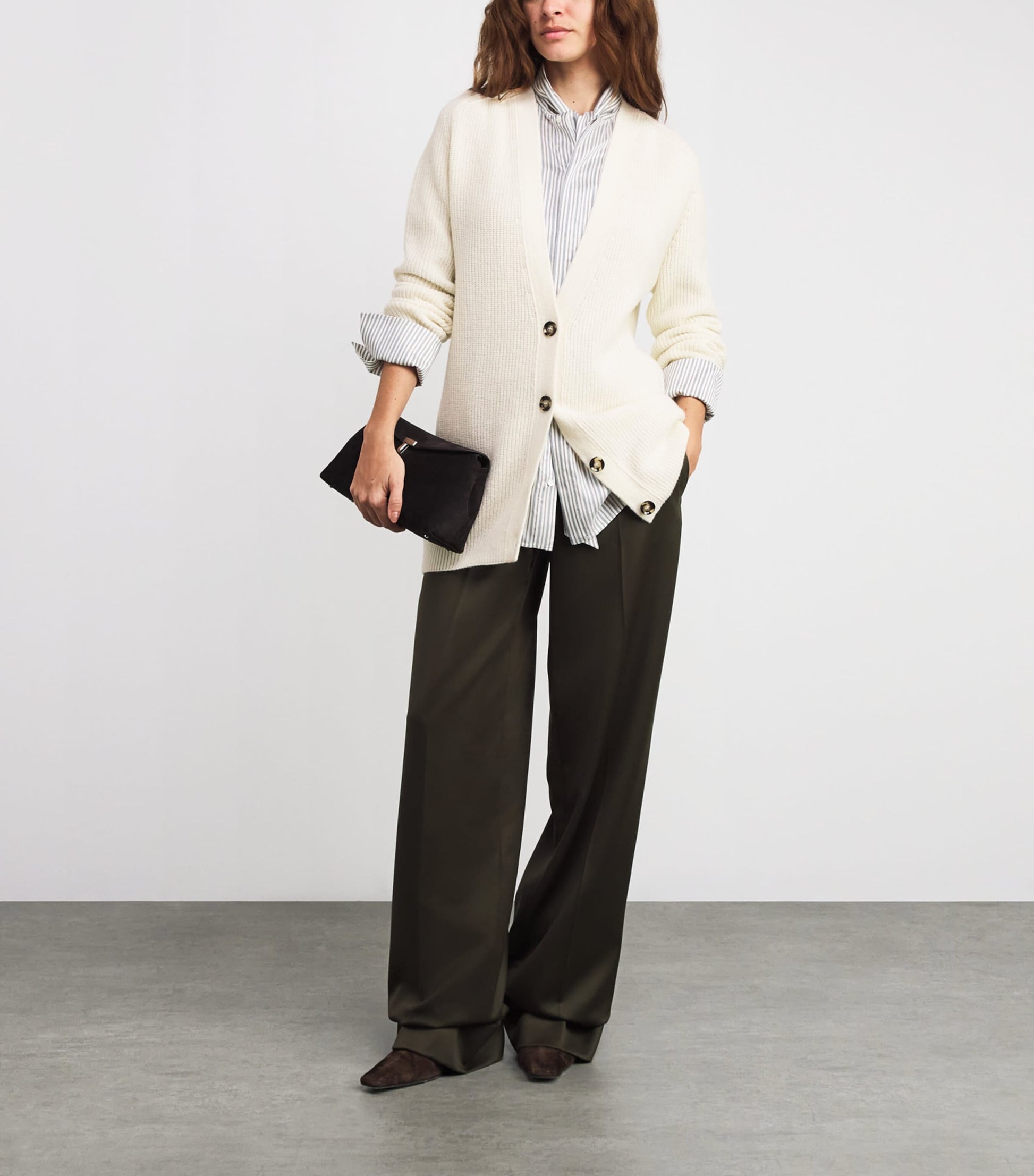 Falke White Virgin Wool-Blend Longline Cardigan
