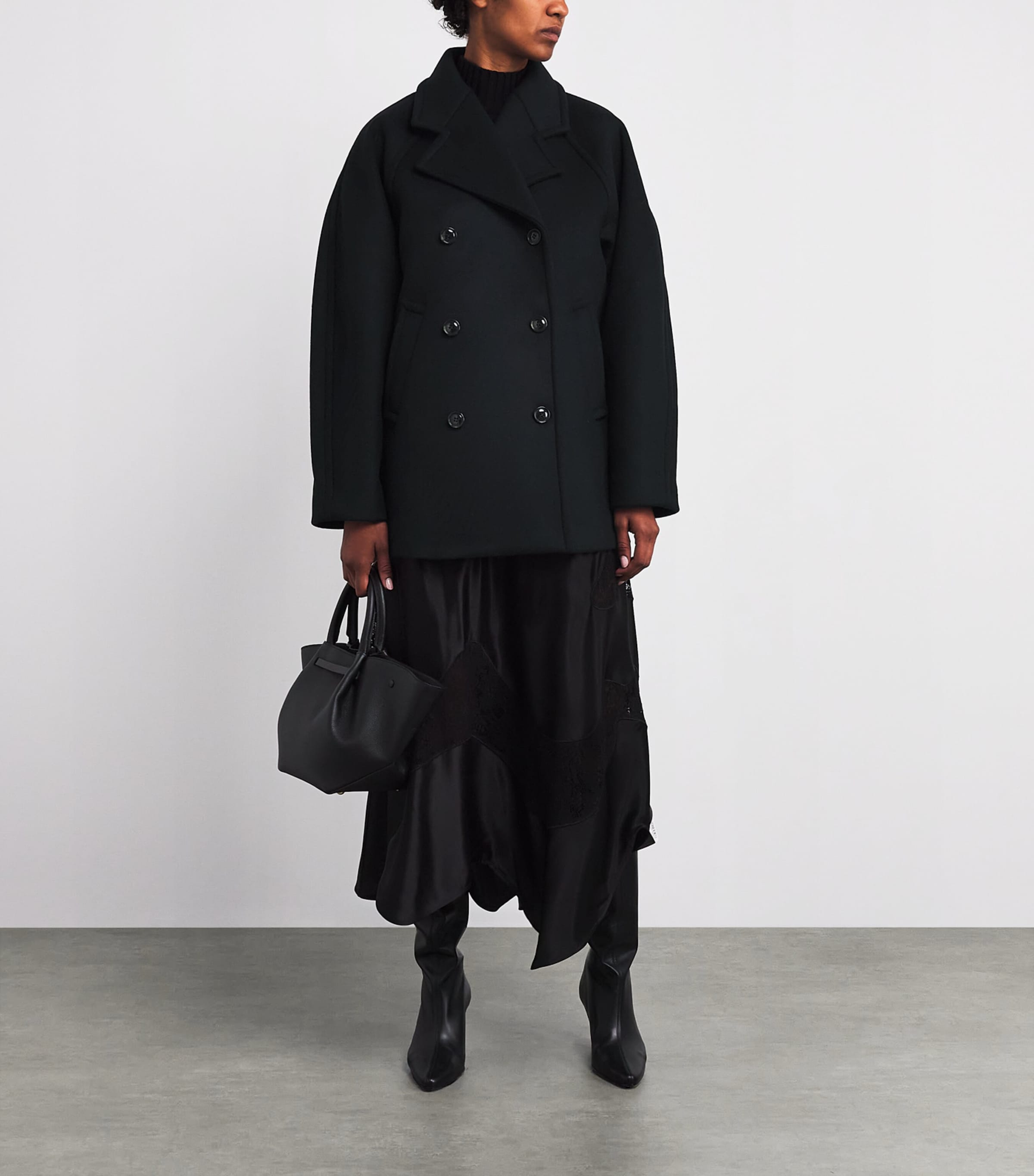 Black Wool Celo Pea Coat