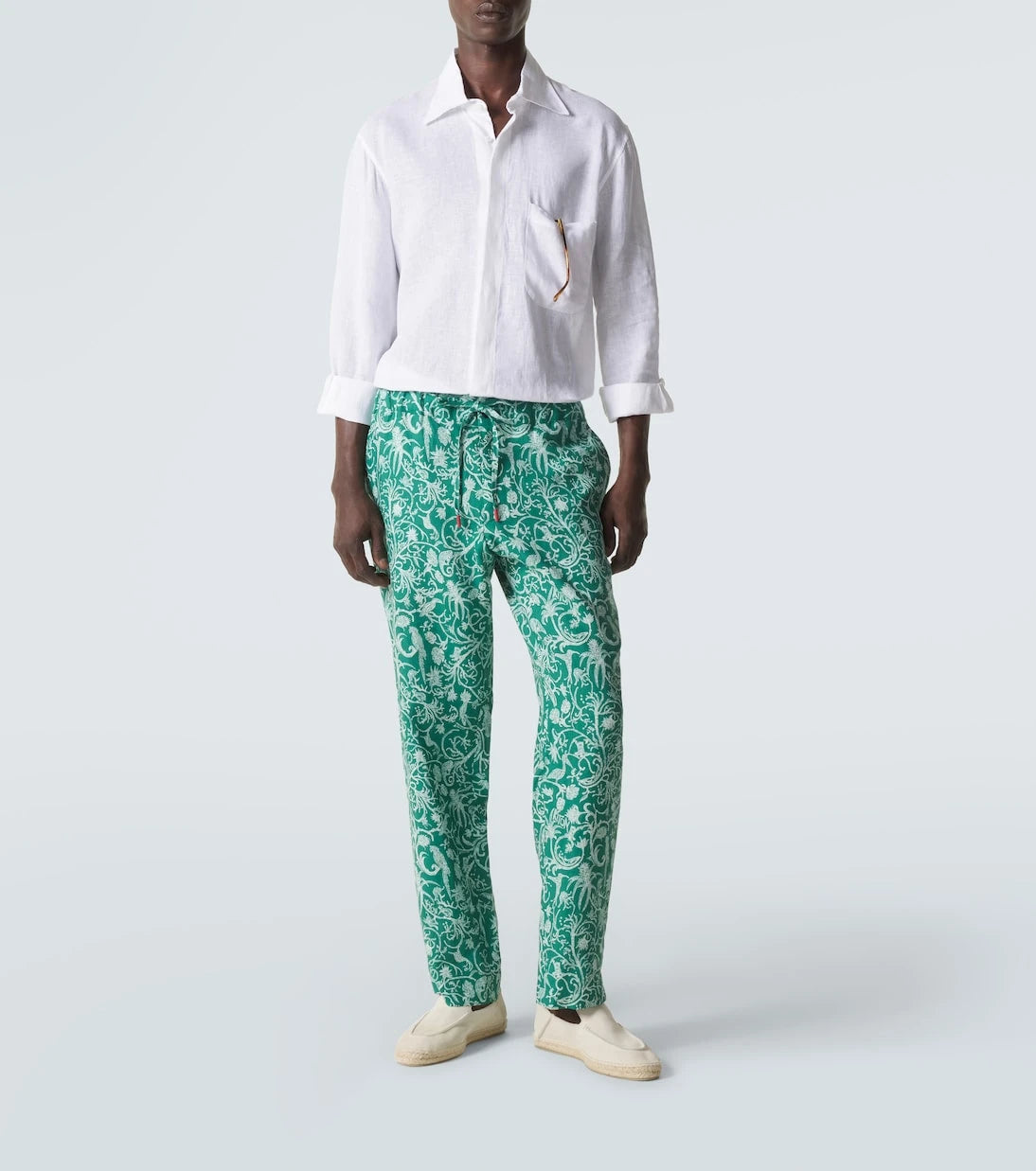 Kiton - بنطلون كتان مطبوع