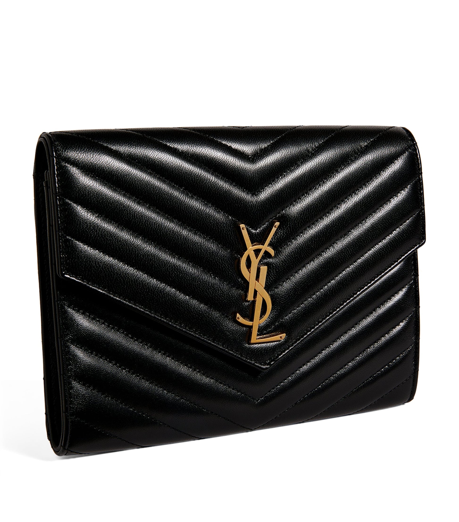 Saint Laurent Black Small Envelope Clutch Bag