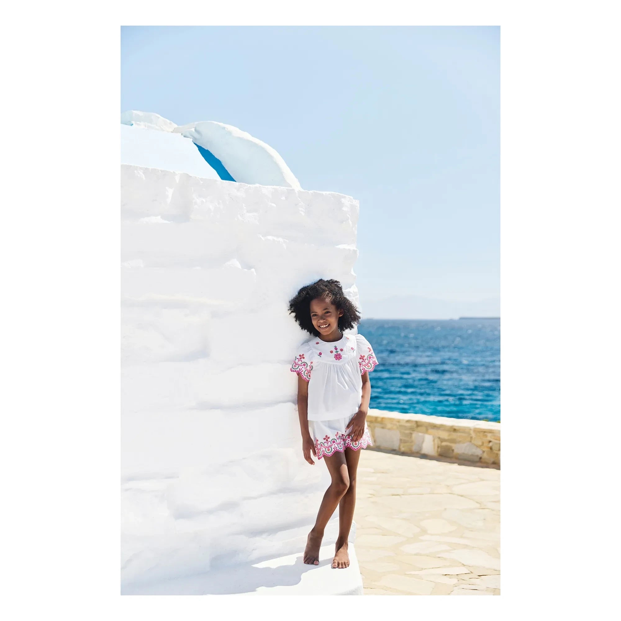 Tartine et Chocolat - Blouse and embroidered shorts set | White