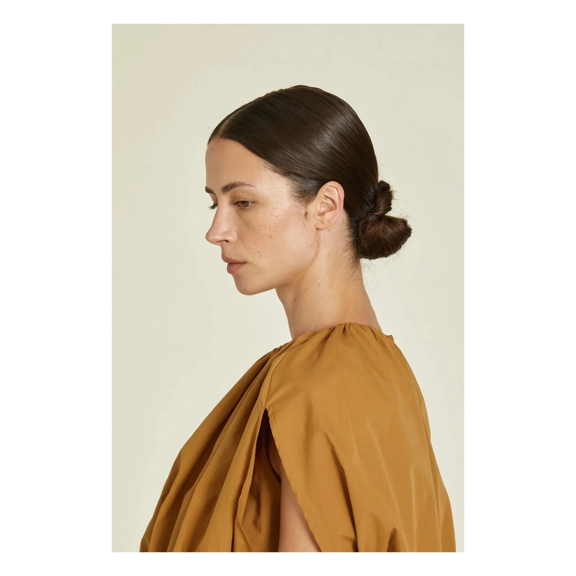 Black Crane - Organic Cotton Poplin Shell Dress | Camel