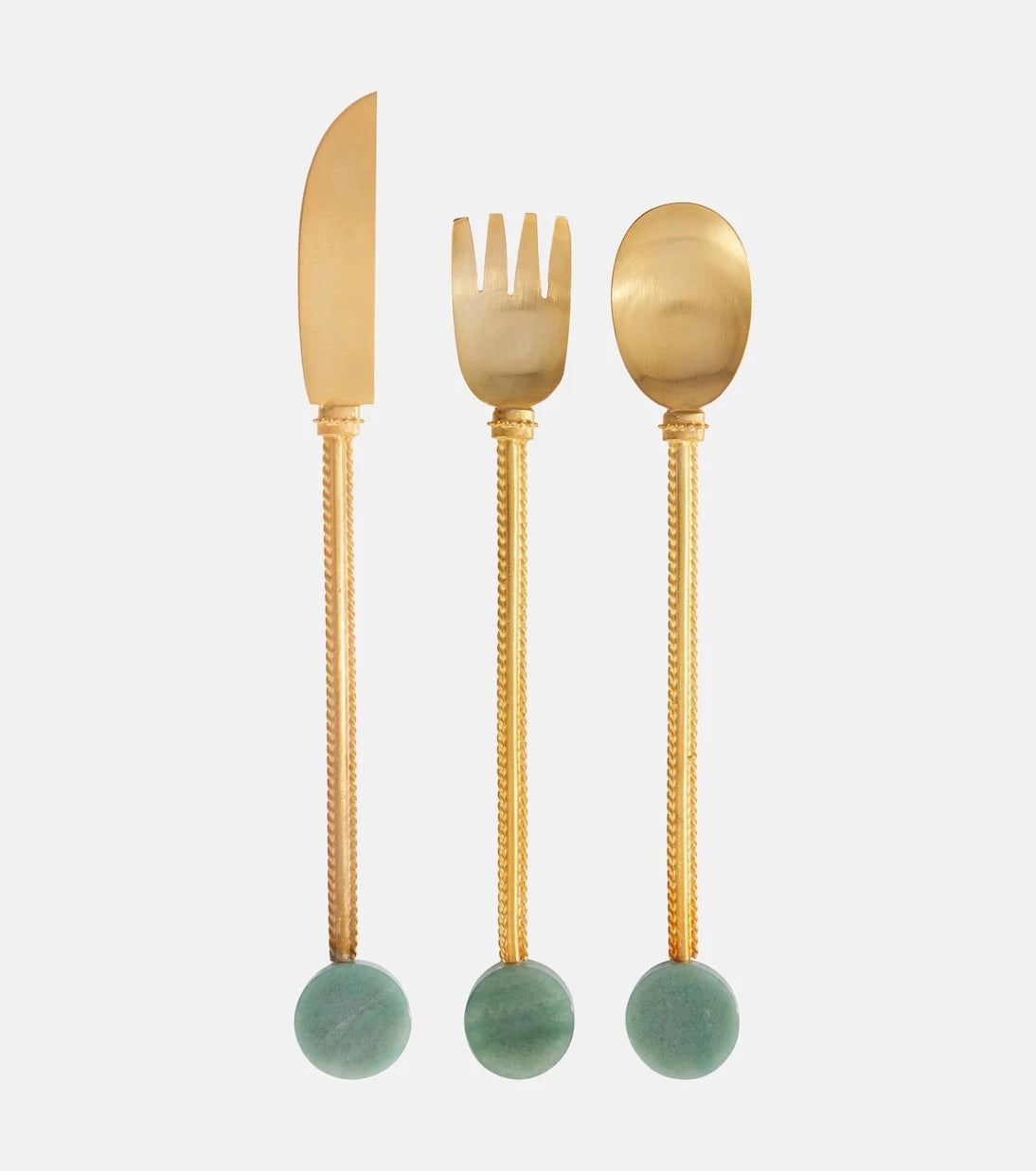 Natalia Criado - Embellished gold-plated cutlery set
