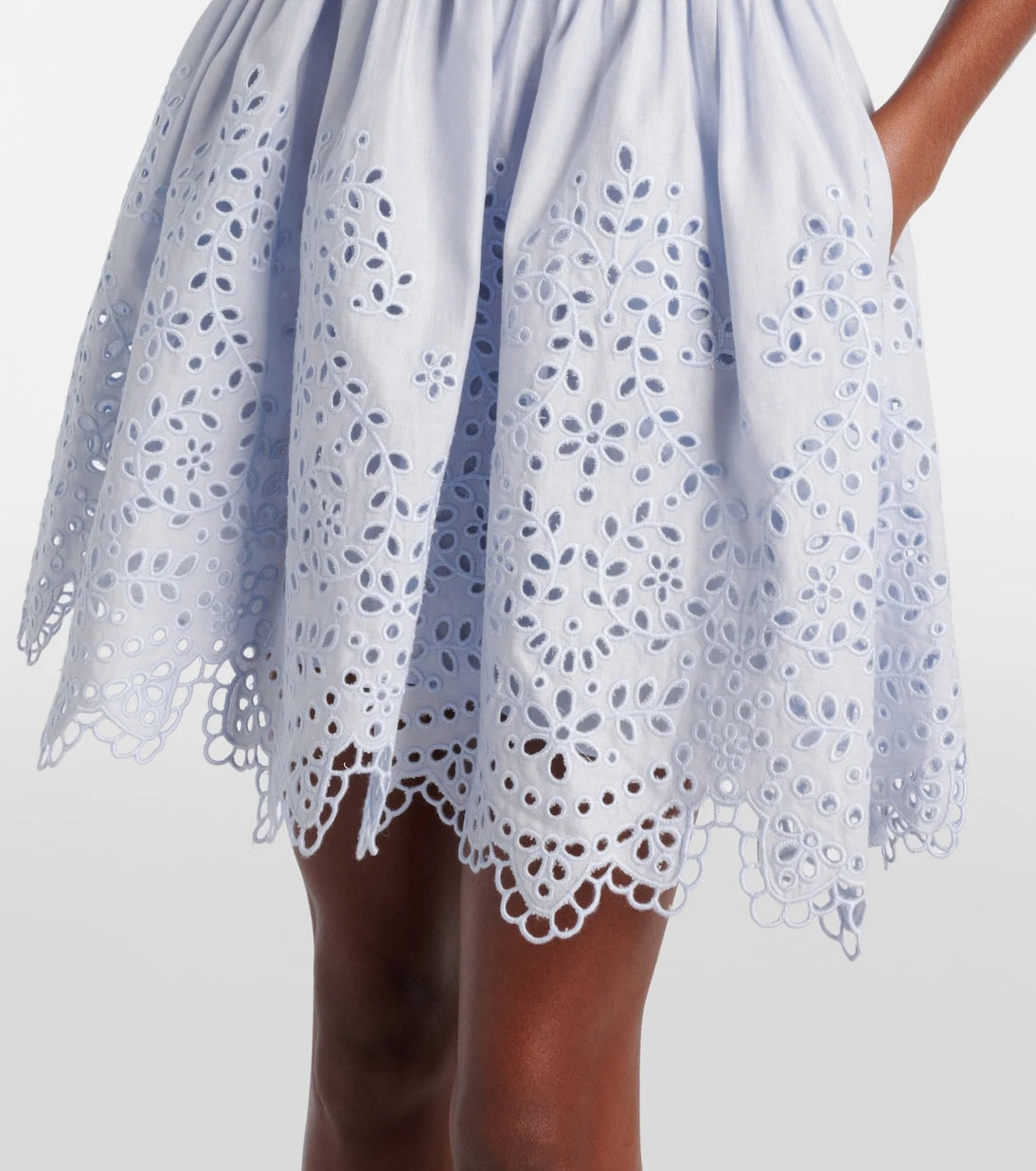 Self-Portrait - Embroidered bow-detail cutout minidress