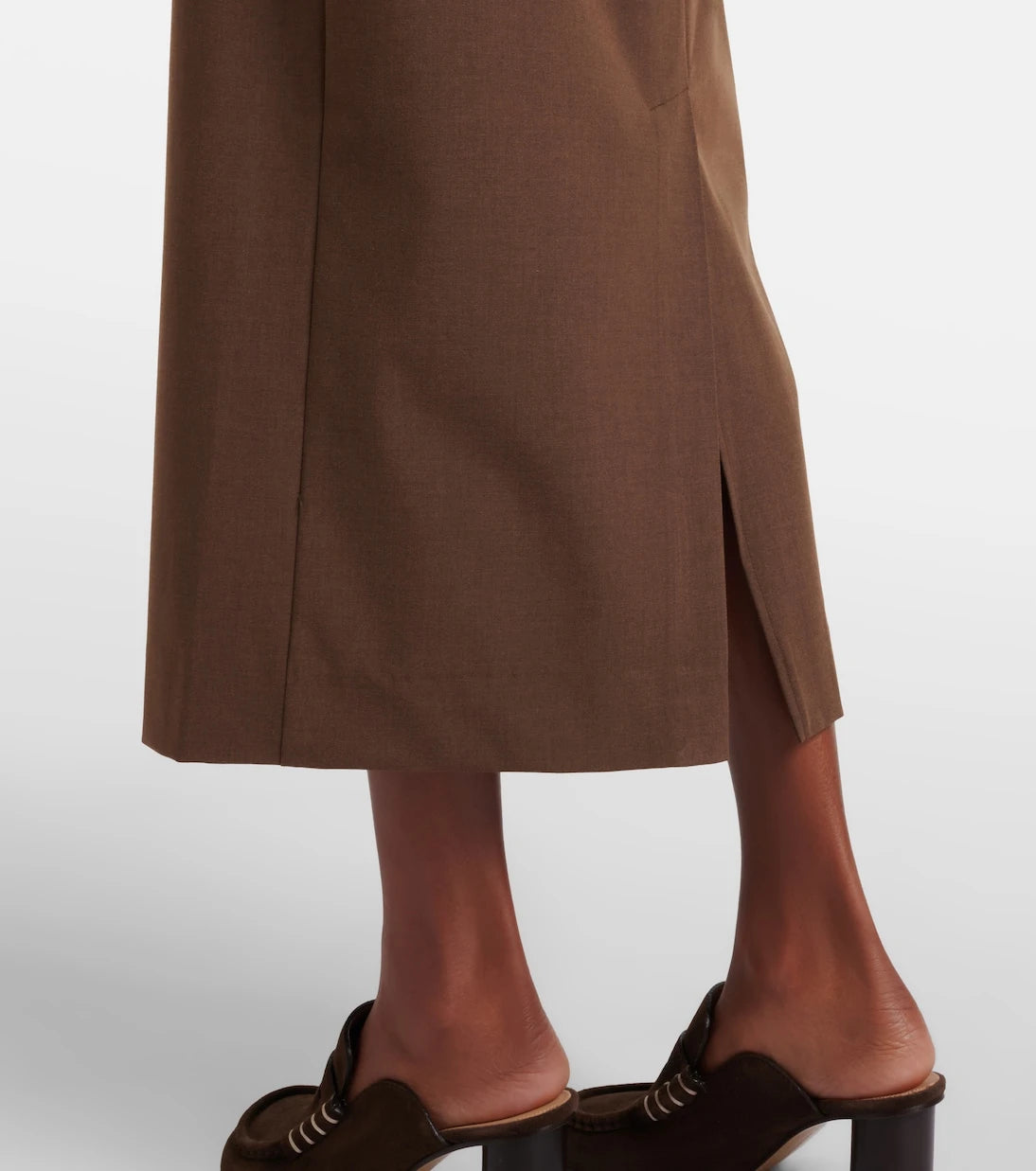Staud - Layered wool-blend midi dress