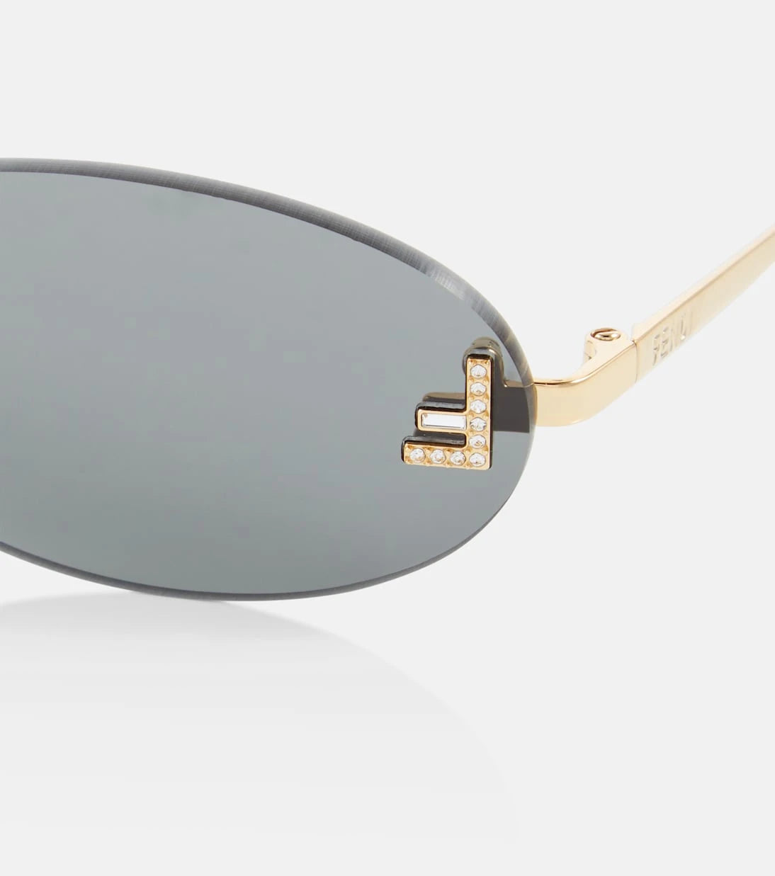 Fendi - Fendi First embellished oval sunglasses