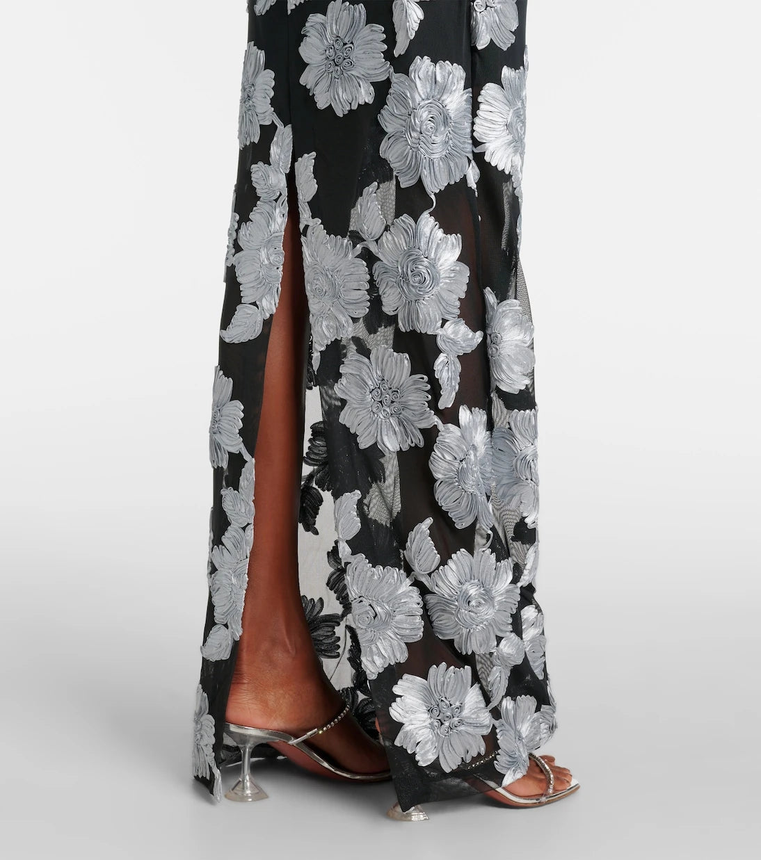 Rotate - Floral strapless mesh maxi dress