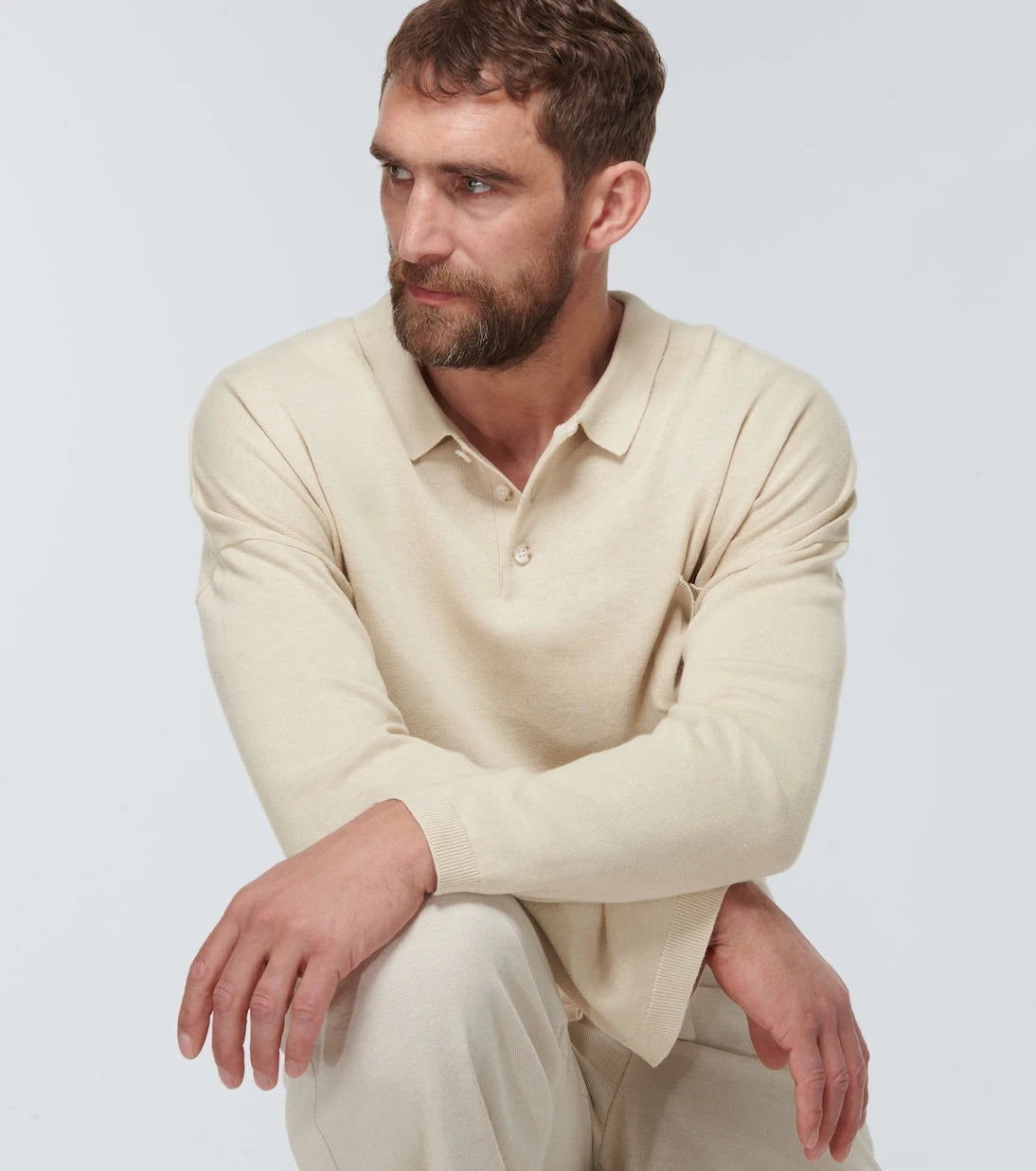 Commas - Linen and cotton polo top