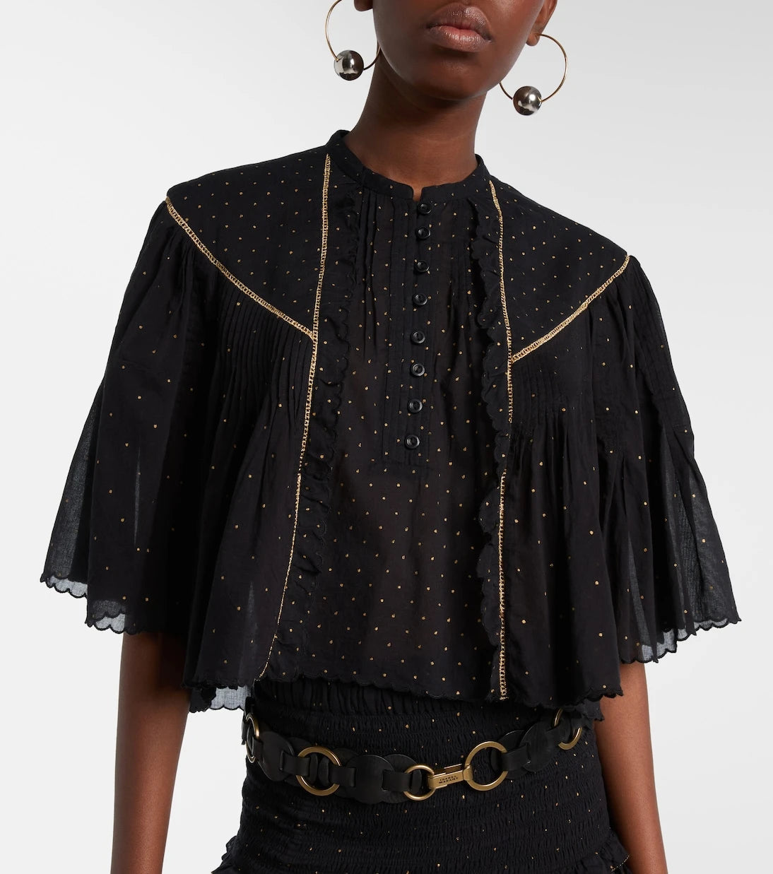 Marant Etoile - Veenia embellished cropped cotton top