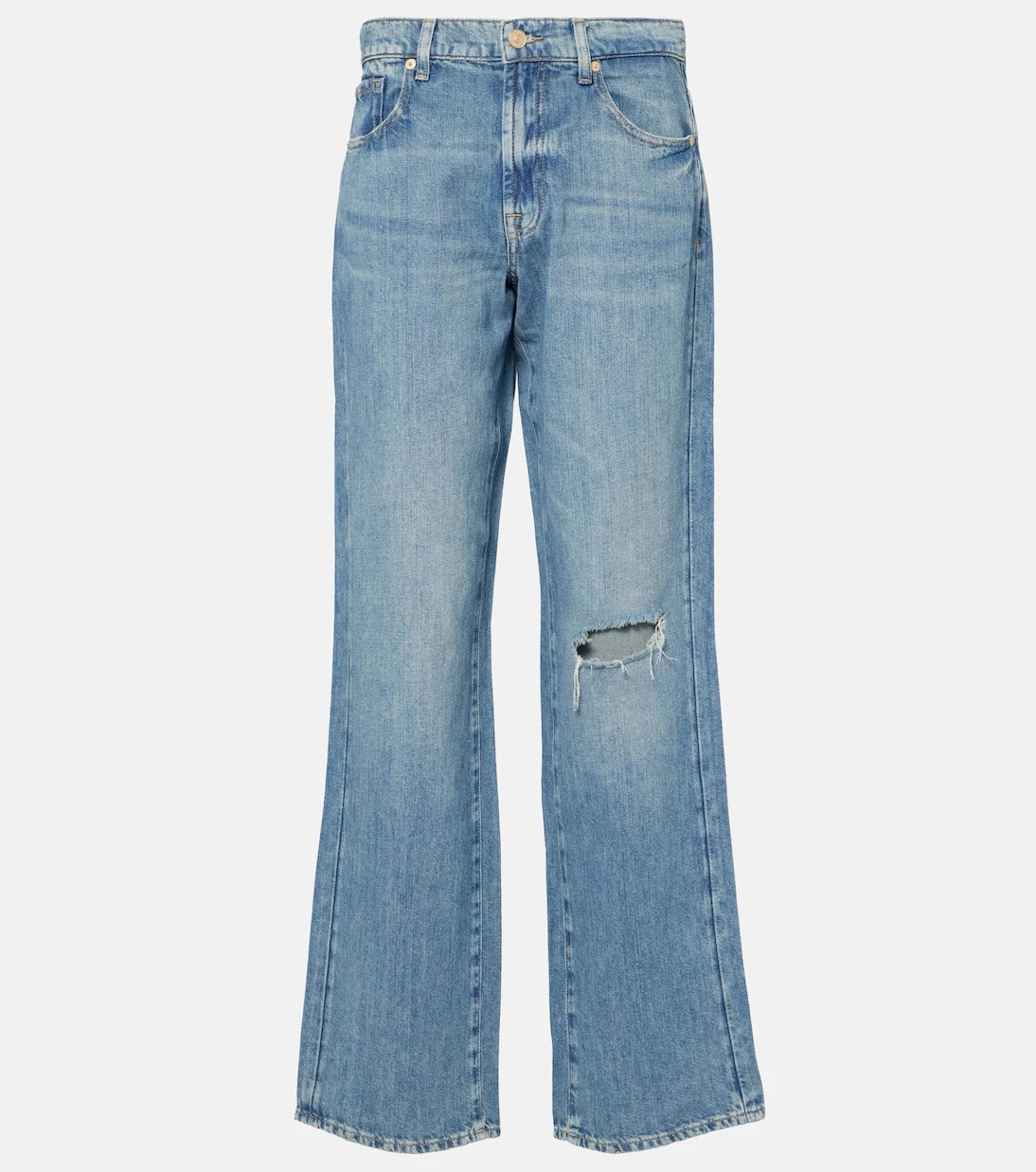 7 For All Mankind - Tess distressed wide-leg jeans