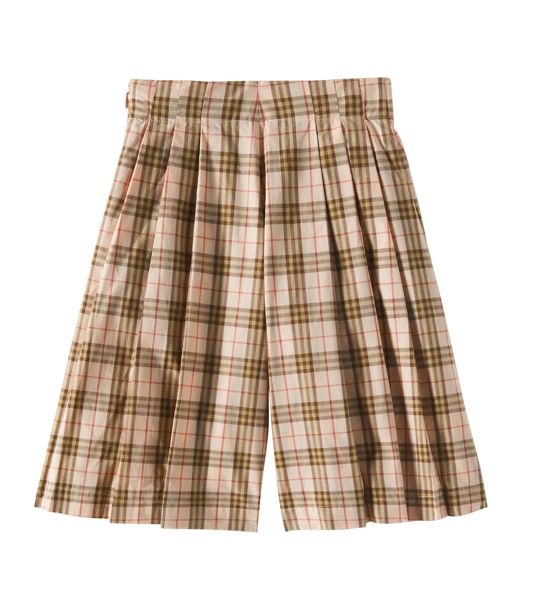 Burberry Kids - Burberry Check pleated cotton Bermuda pants