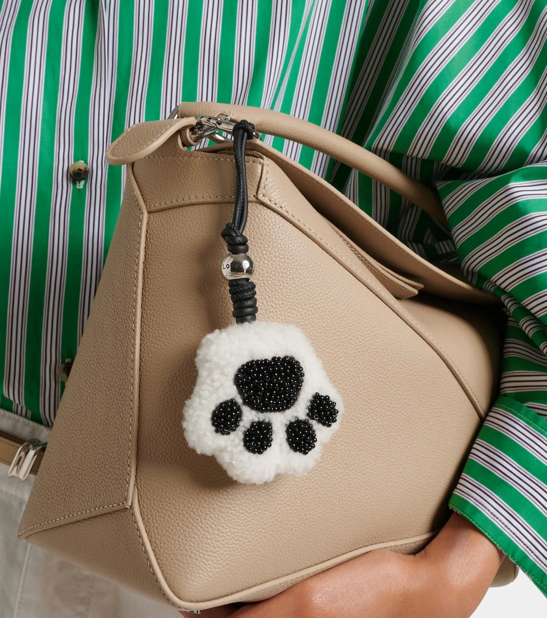 Loewe - Paw shearling and leather bag charm