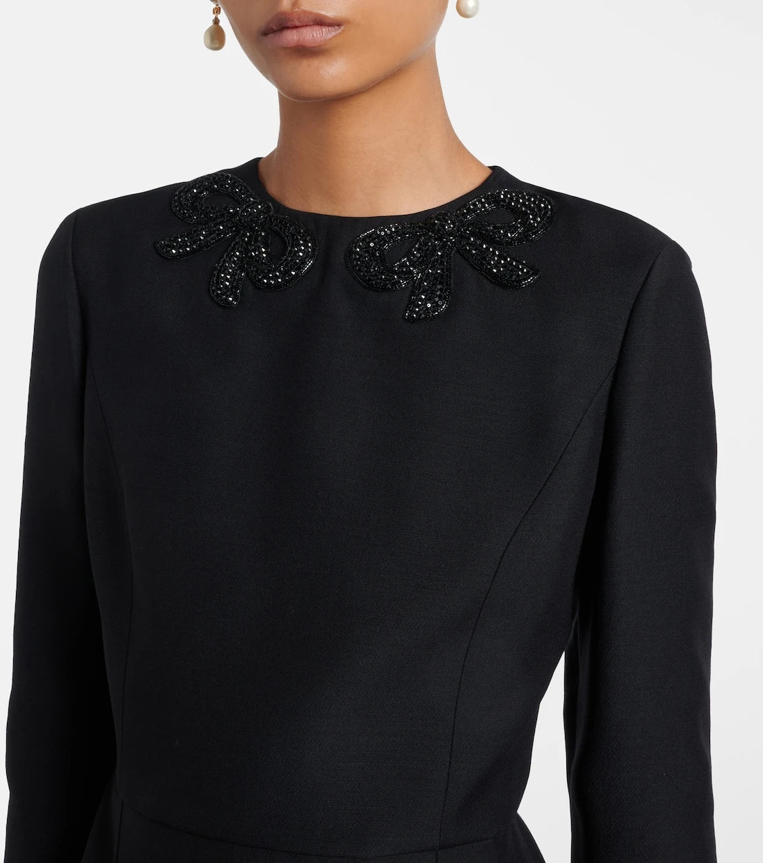 Valentino - Crepe Couture embellished minidress