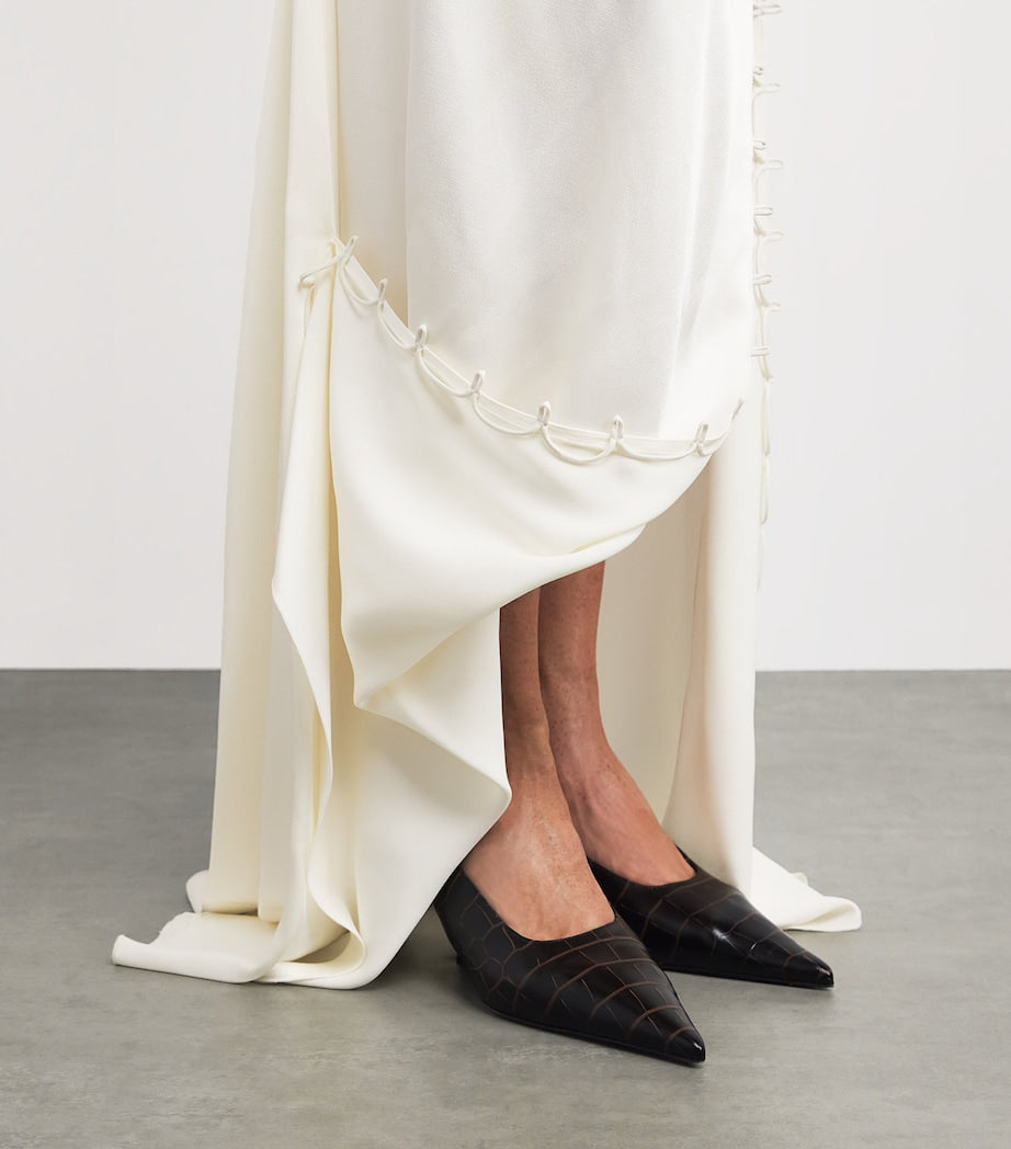 Victoria Beckham Ivory Satin Rouleaux Gown