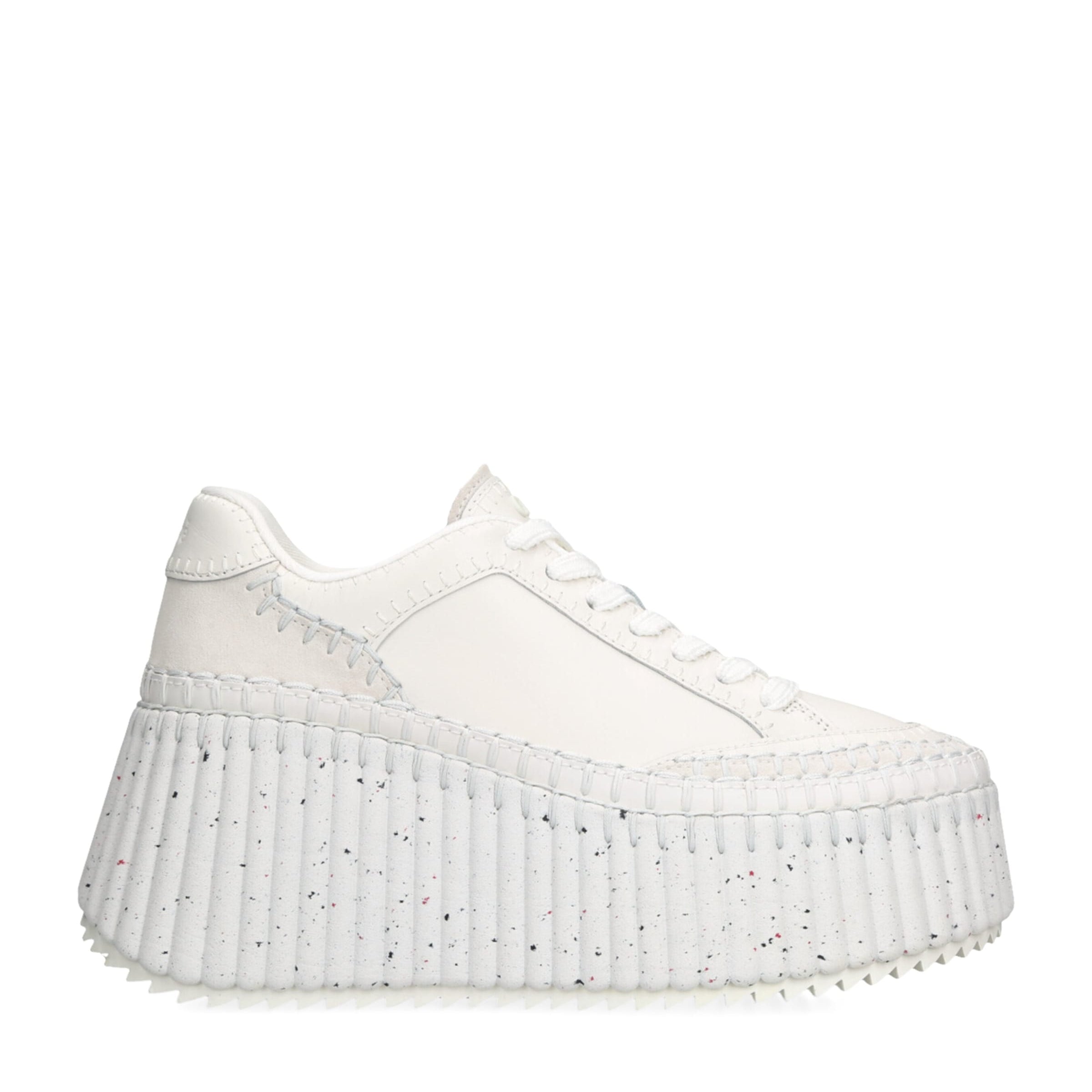 Leather Nama Runner Platform Sneakers WHITE