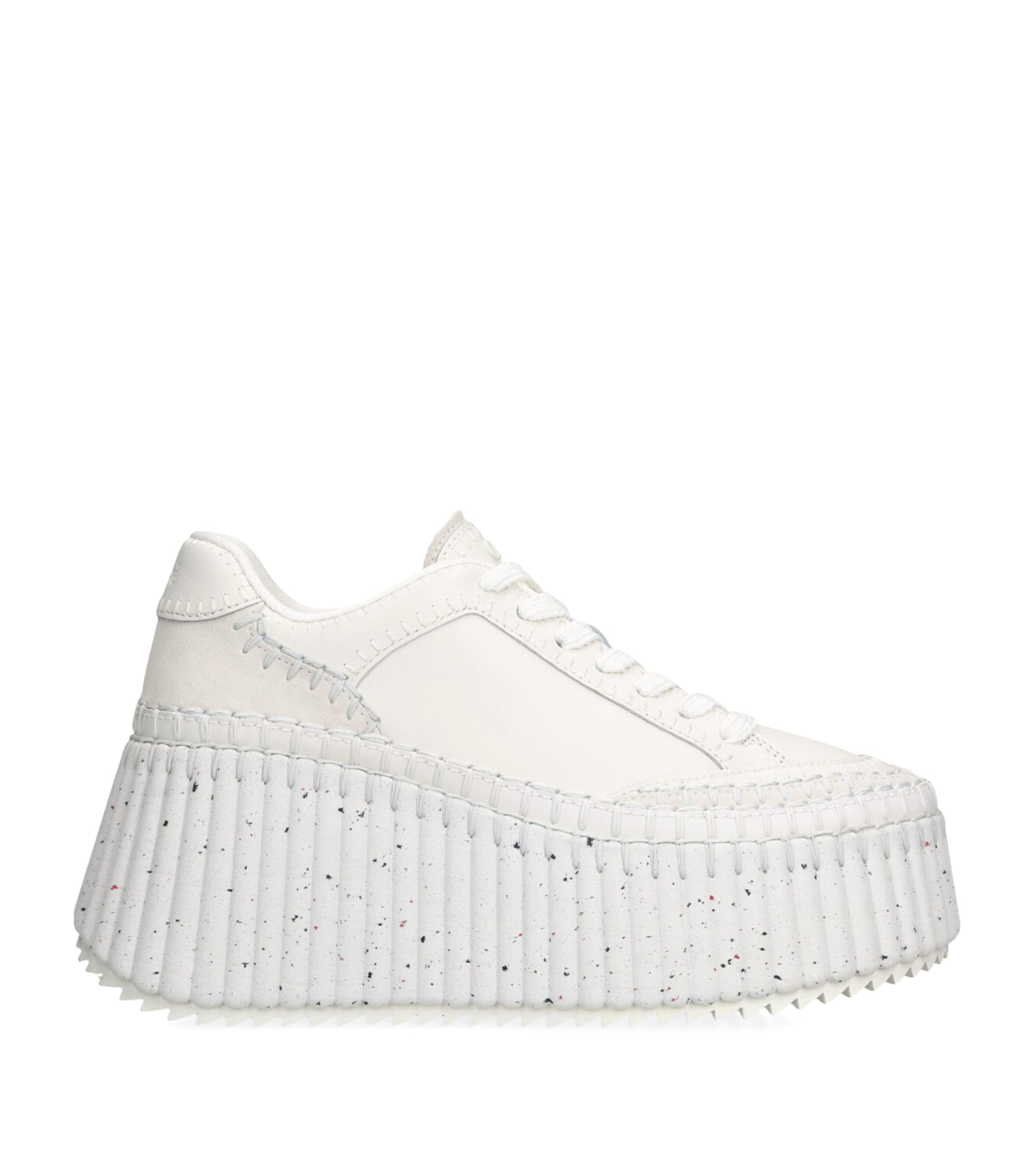 Leather Nama Runner Platform Sneakers WHITE