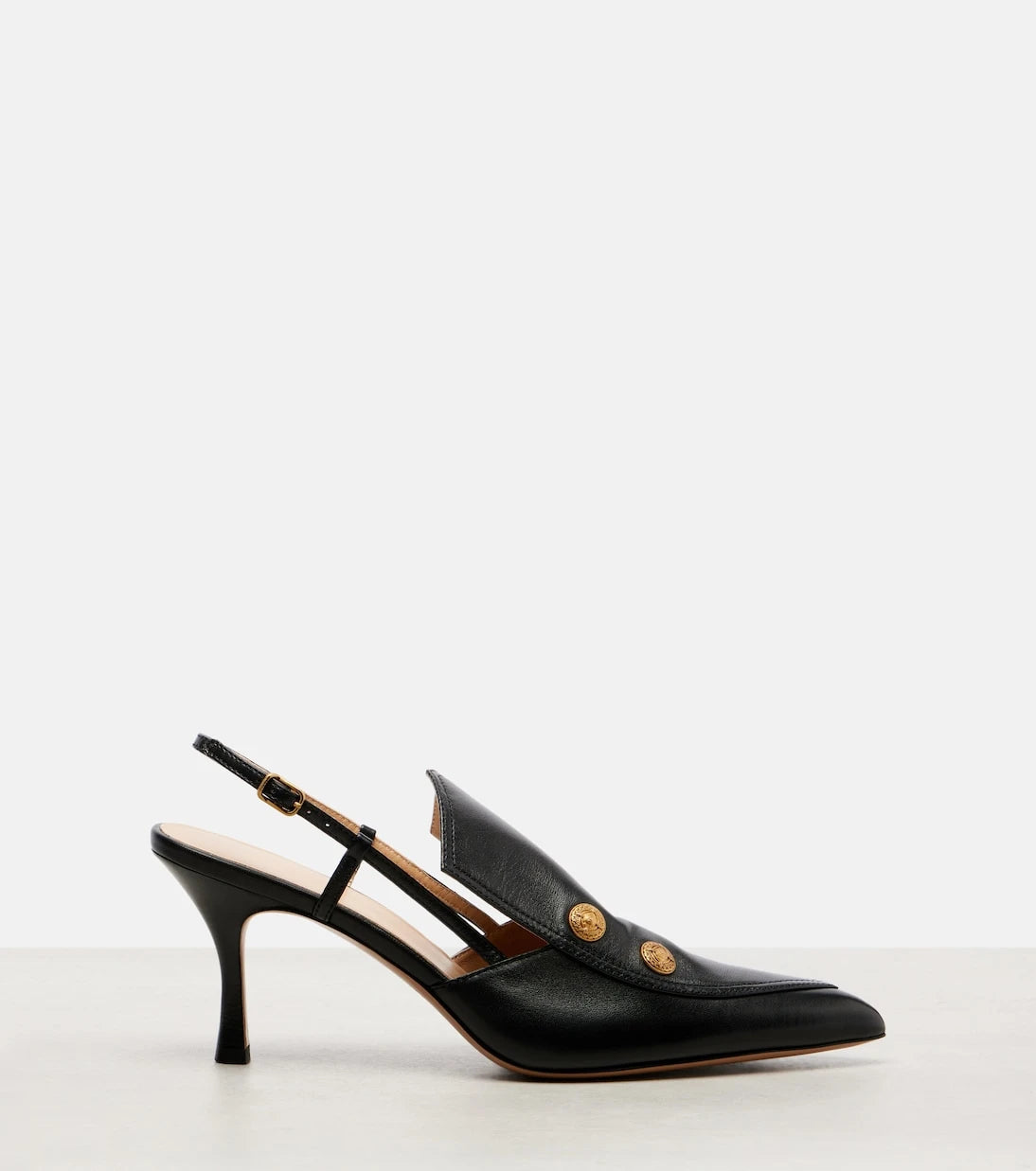 Chloé - Agnes embellished leather slingback pumps