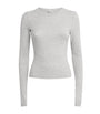 Skims Grey Cotton-Blend Long-Sleeve T-Shirt