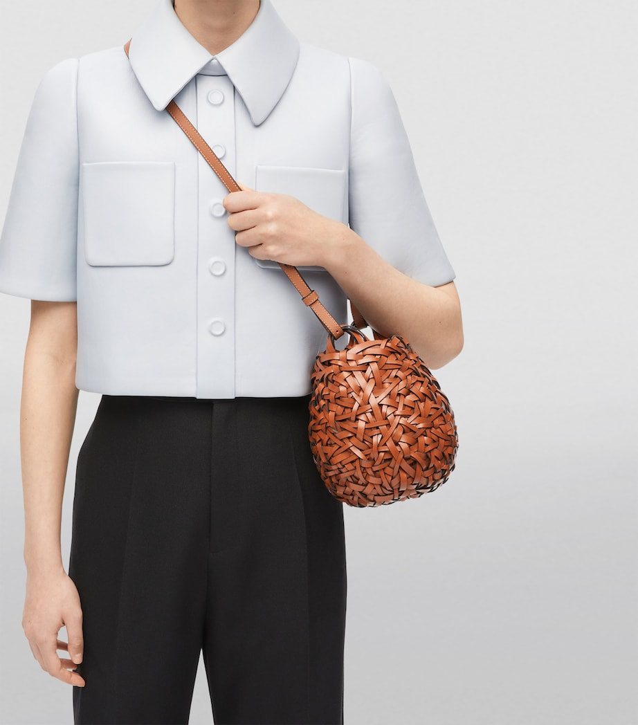 LOEWE Brown Small Leather Nest Bag