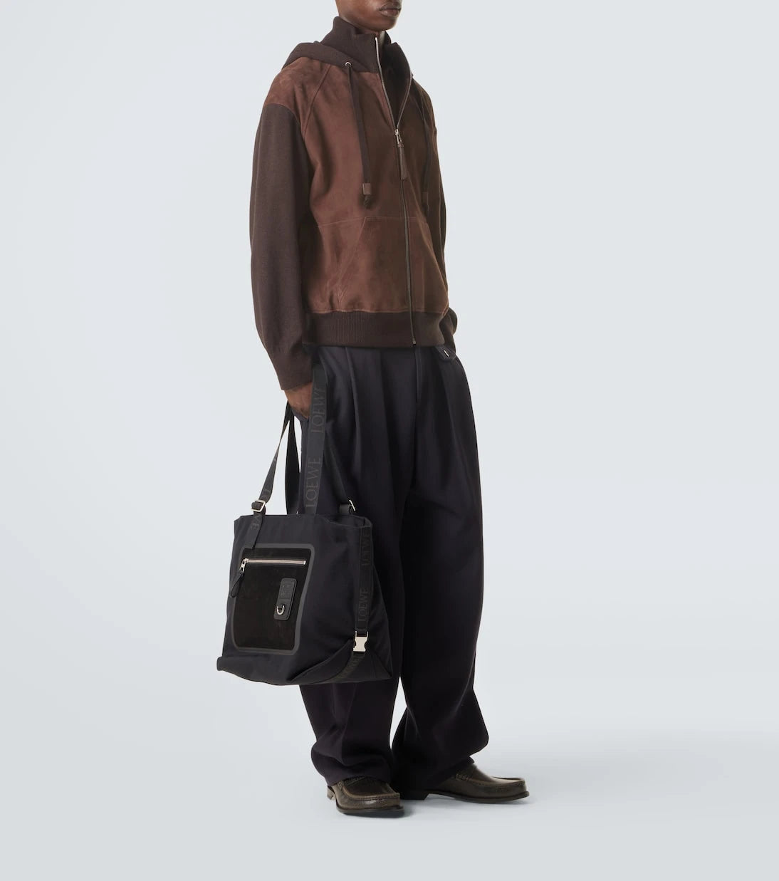 Loewe - Flex Medium canvas and suede tote bag