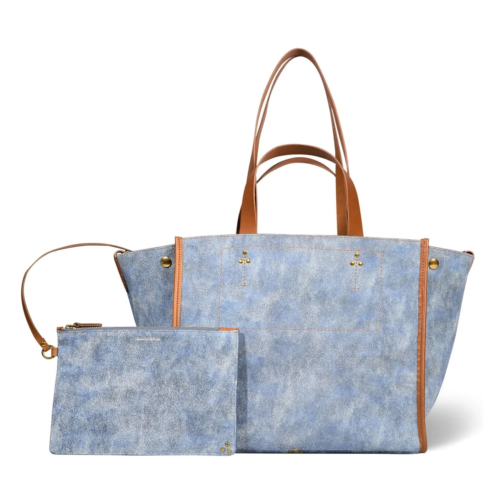 Jérôme Dreyfuss - Léon M Velvet crust bag | Washed blue