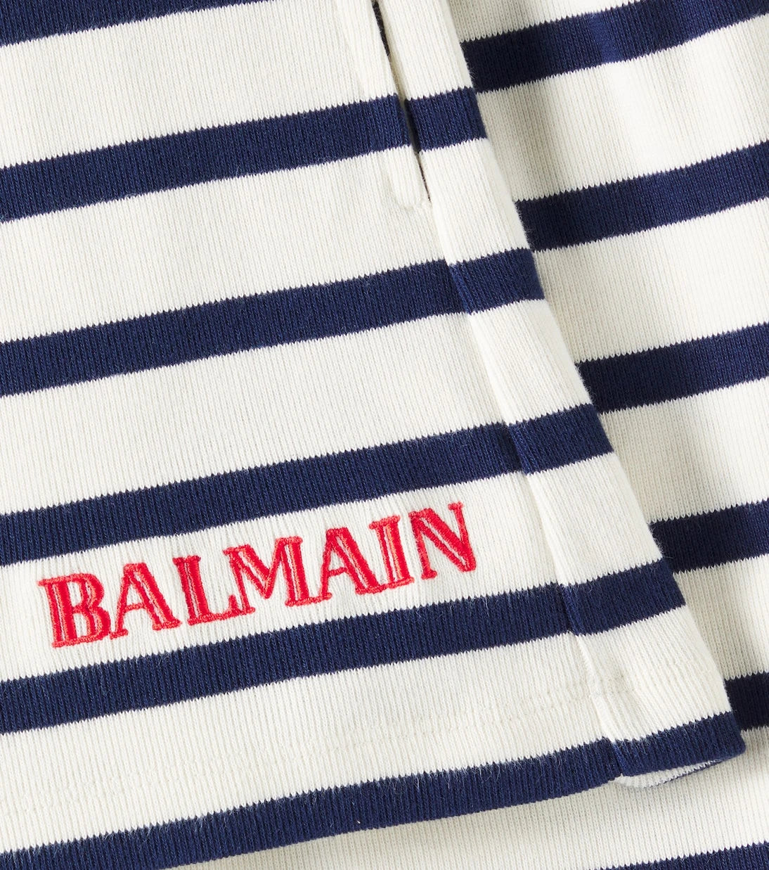 Balmain Kids - Striped cotton-blend jersey shorts