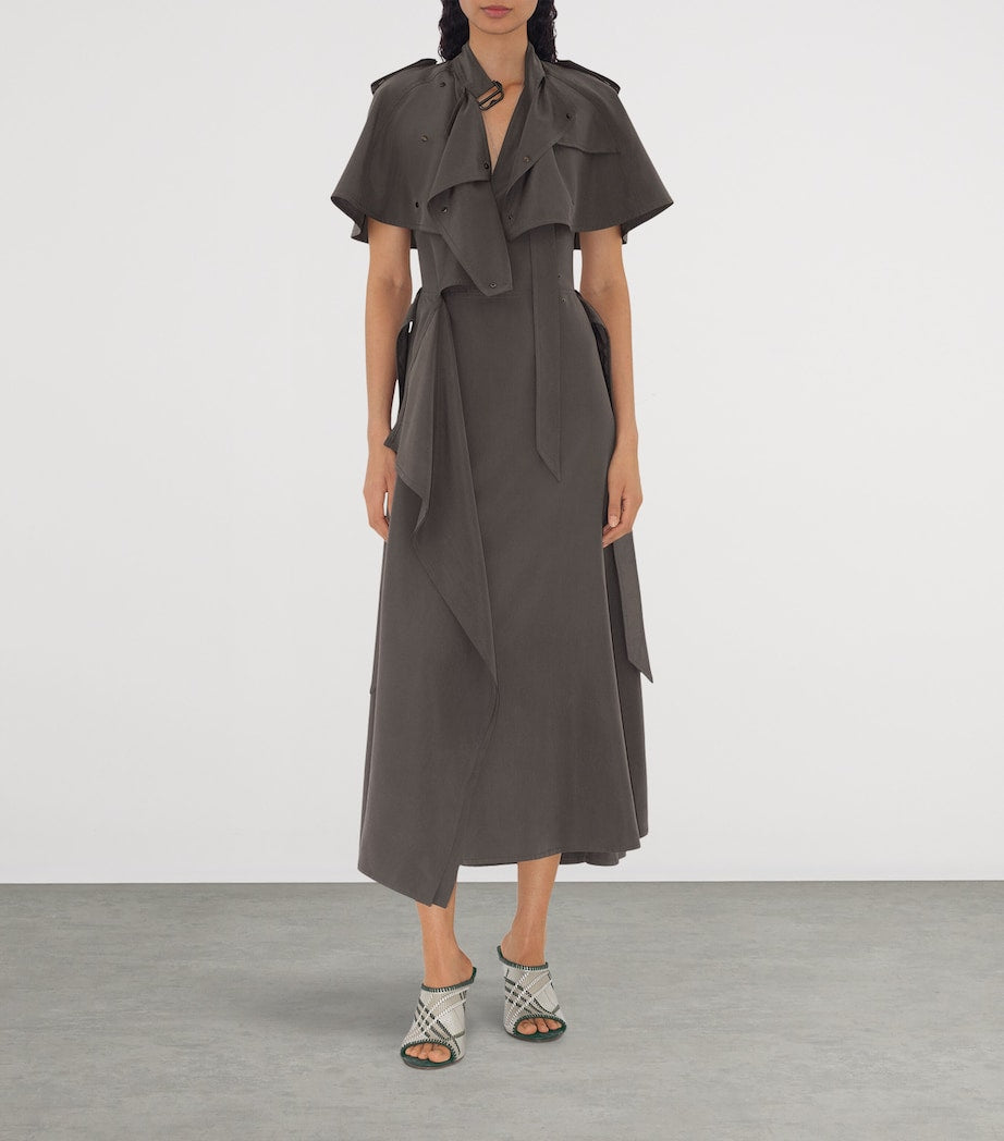 Burberry Silk Trench Midi Dress