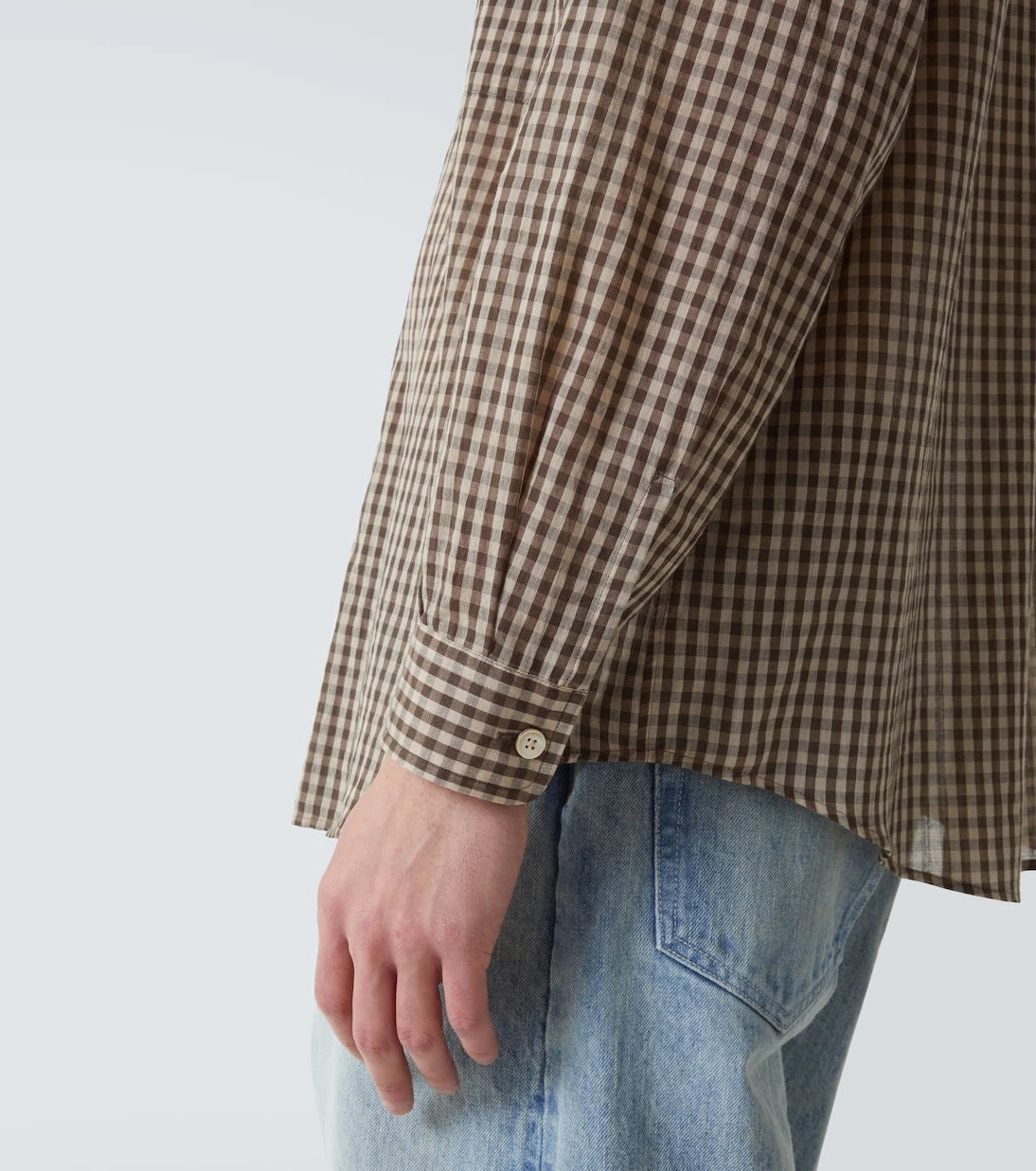 Auralee - Airy gingham cotton shirt