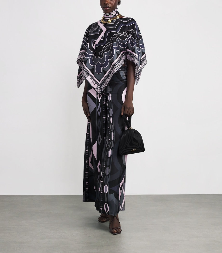 Pucci Black Silk Wide-Leg Trousers