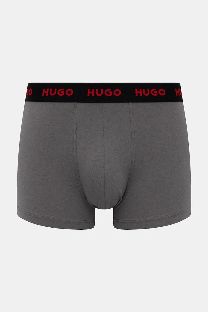 HUGO erkek pamuk elastan boxer şort TRIPLET DESIGN 3'lü set