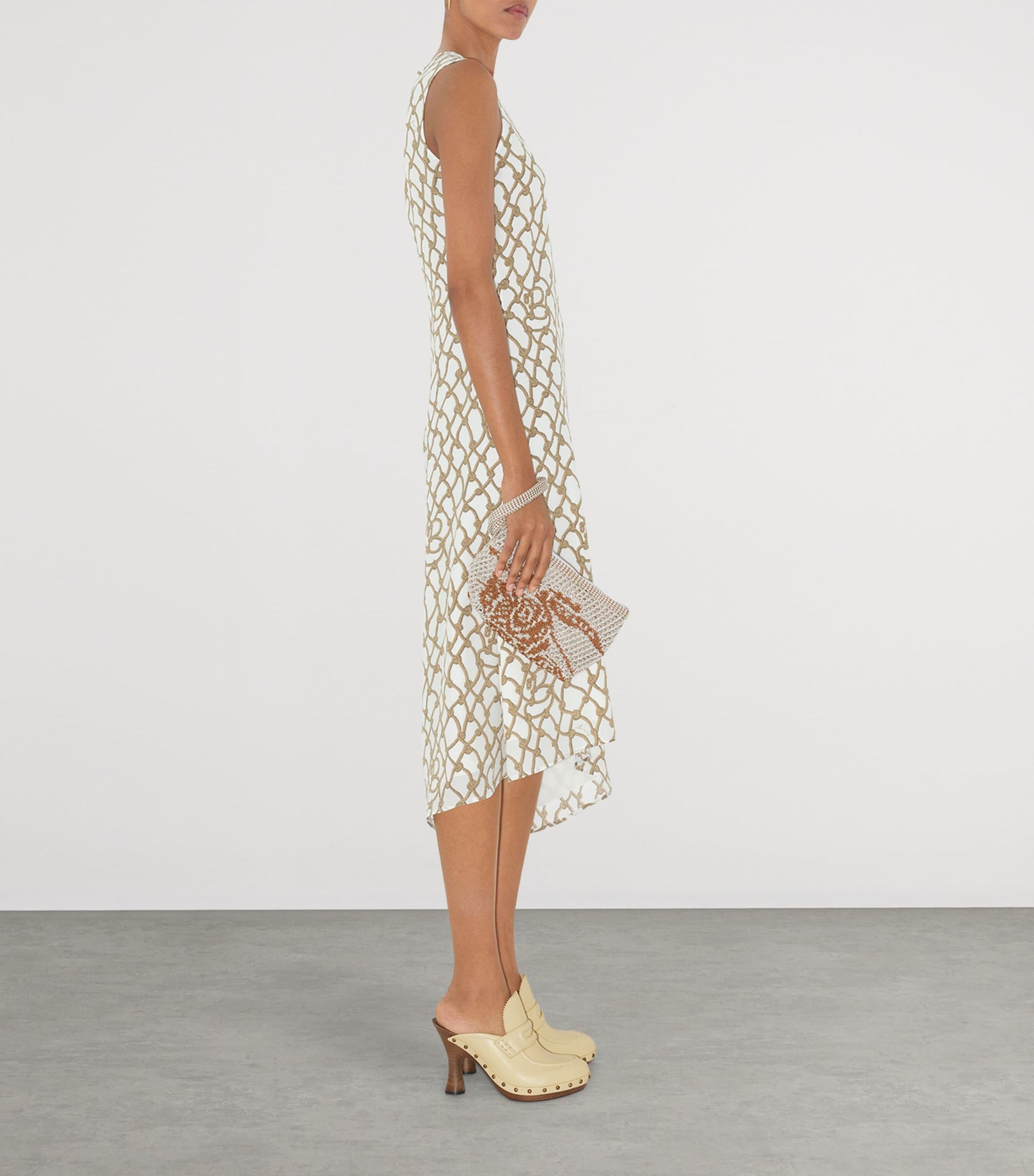 Multi Silk Knot Print Dress