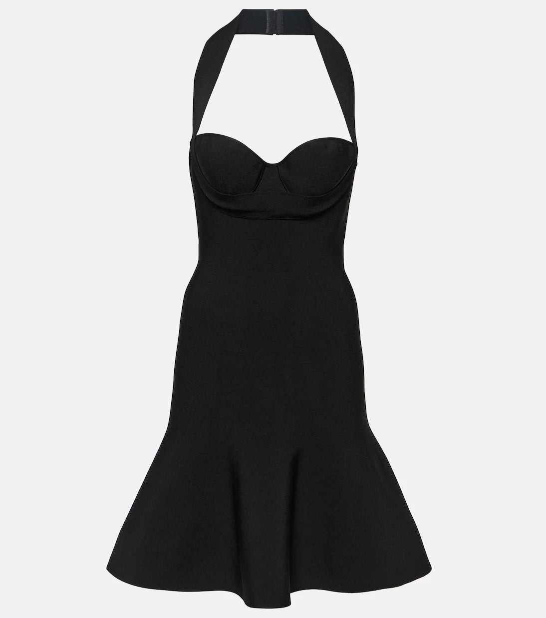 Alaïa - Ribbed-knit halterneck minidress