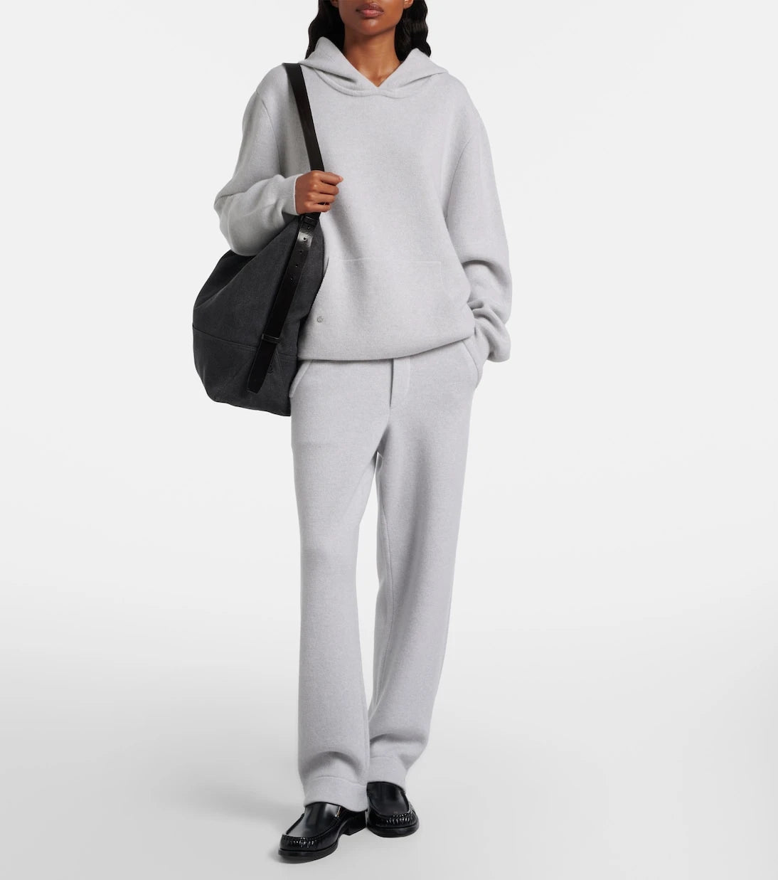 God's True Cashmere - Cashmere straight pants with rose quartz