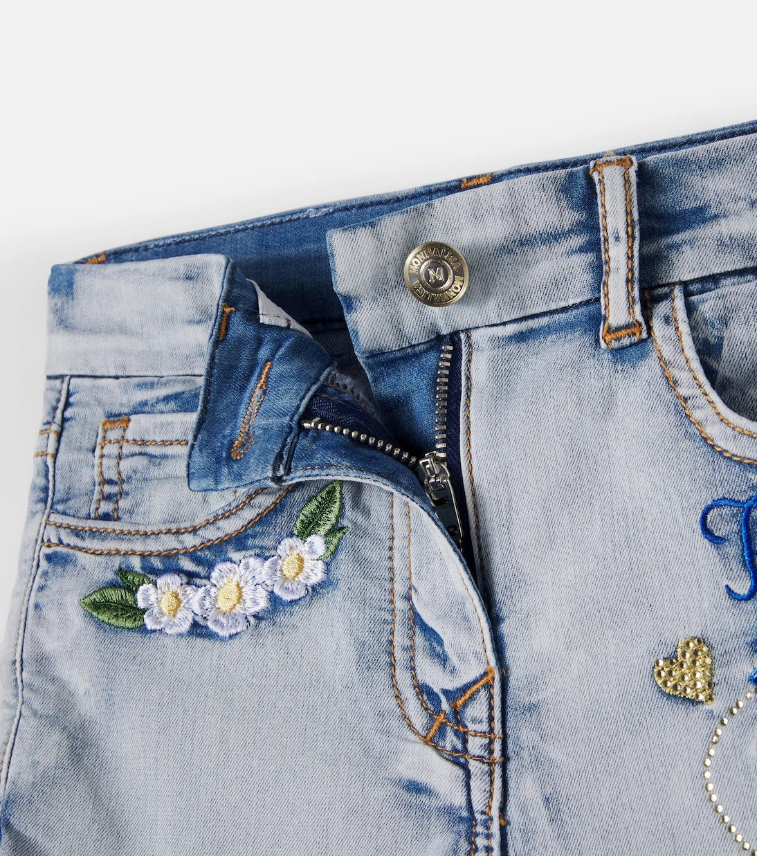 Monnalisa - x Disney® embroidered denim shorts