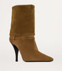 Saint Laurent Beige Suede Vicky Ankle Boots 90