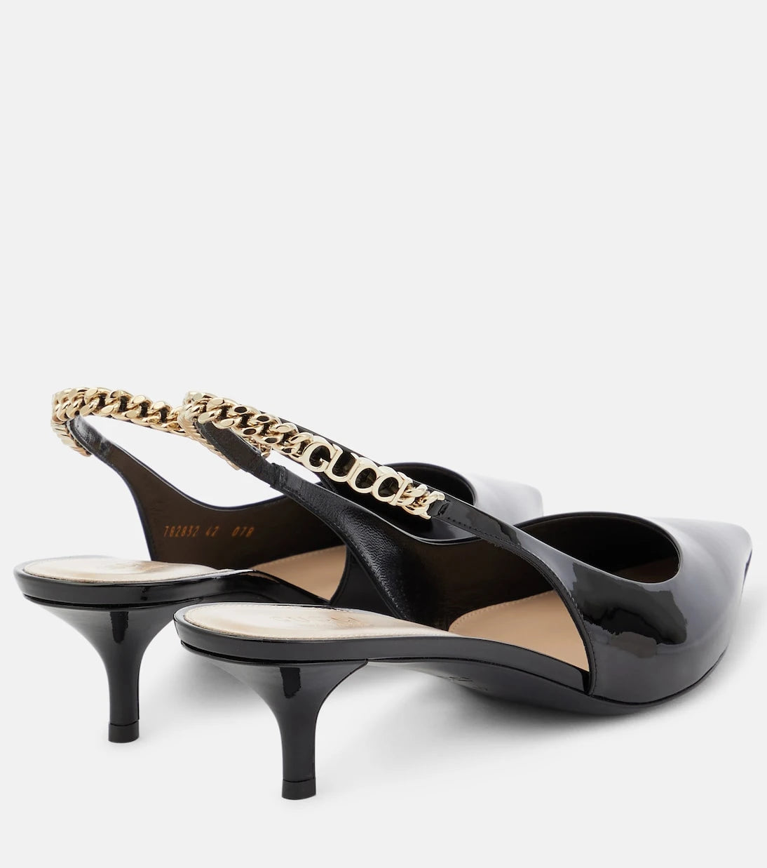 Gucci - Gucci Signoria patent leather slingback pumps