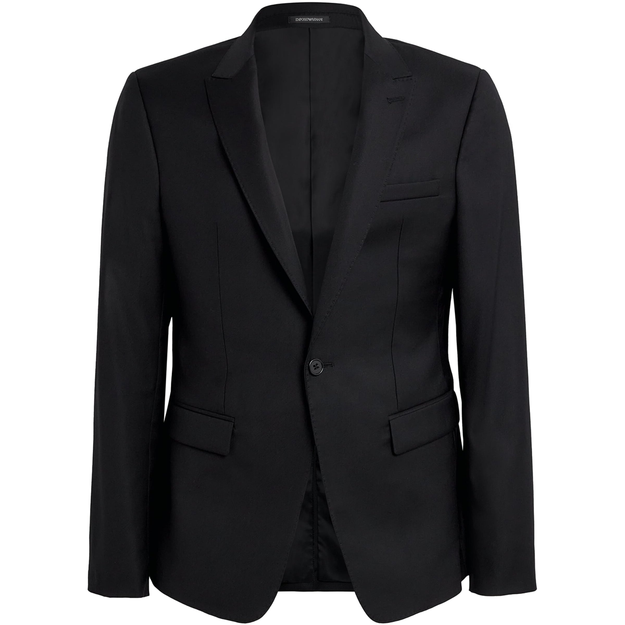 Emporio Armani Black Wool Single-Breasted Blazer