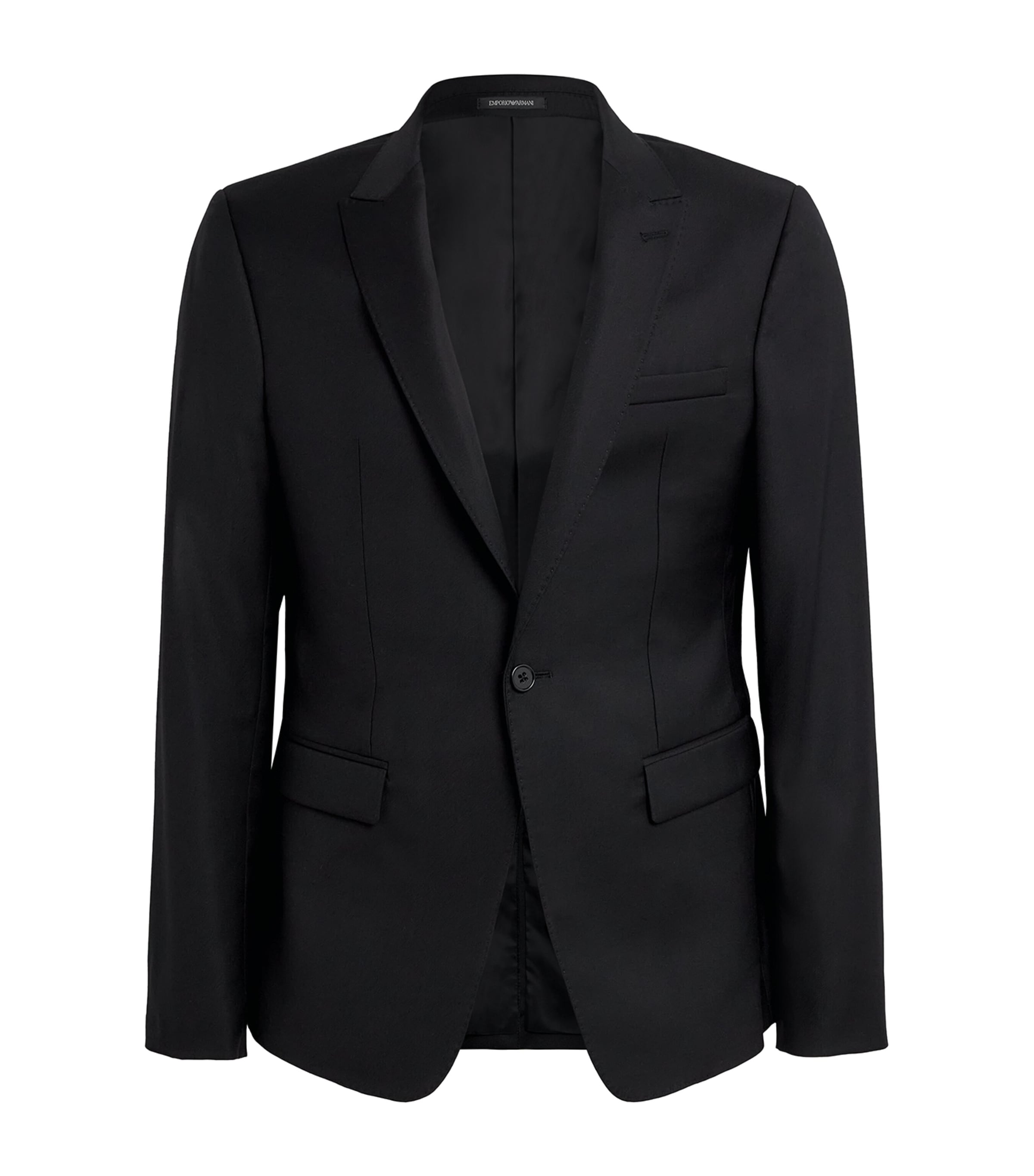 Emporio Armani Black Wool Single-Breasted Blazer