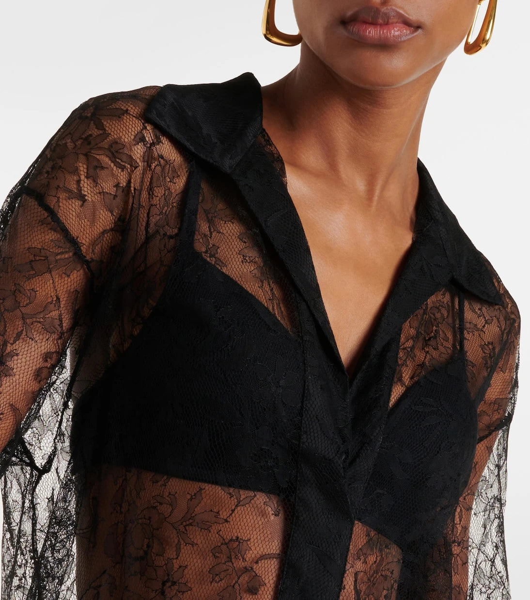 Tove - Lucie floral lace silk top