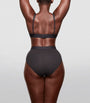 Skims Black Cotton-Blend Plunge Bralette