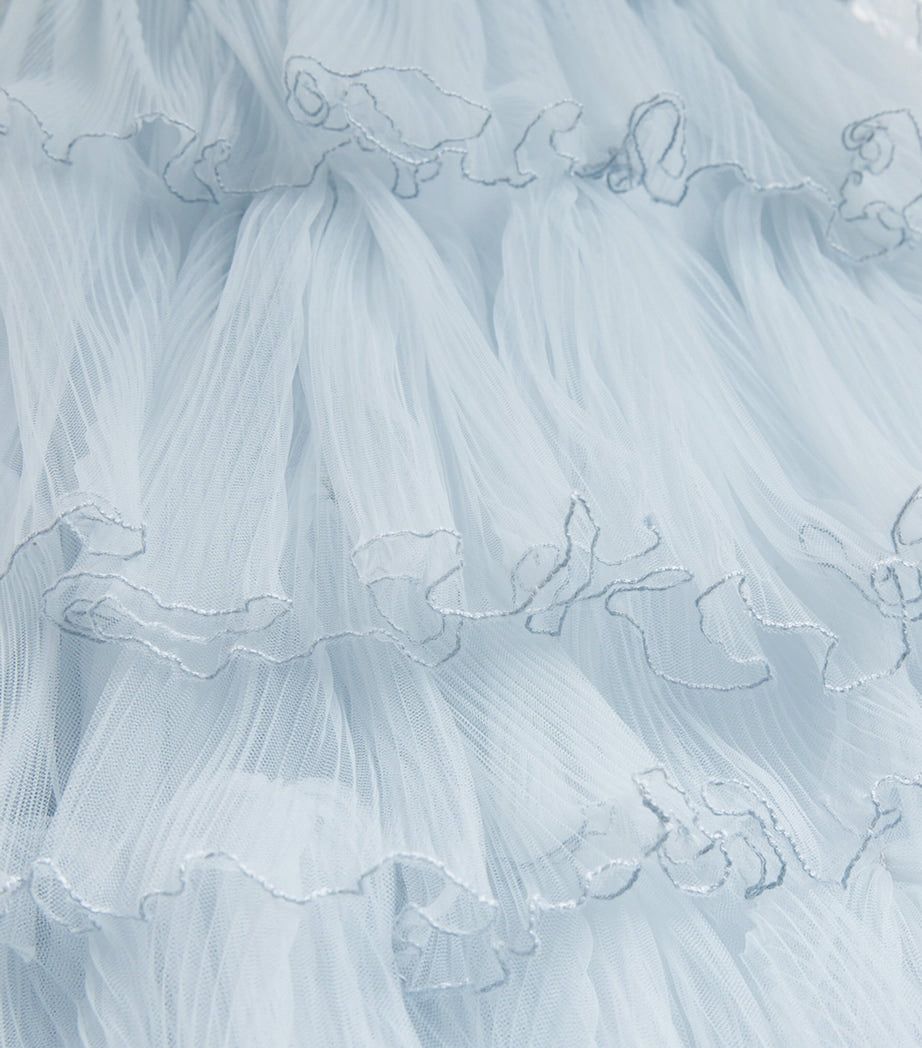 MAISON AVA Blue Ruffled Embellished Dress (2-14 Years)