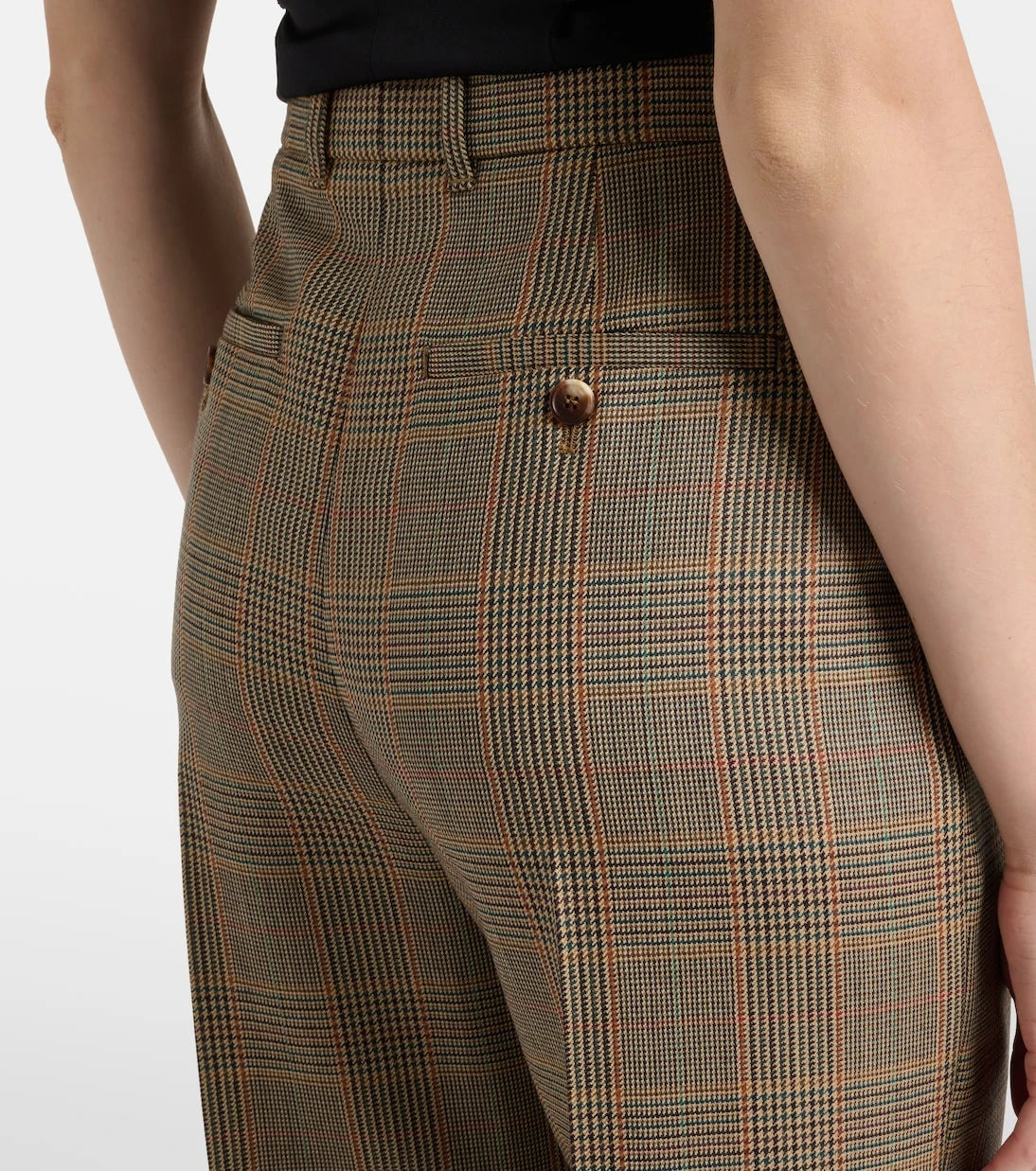 McQueen - Country Check high-rise wool straight pants