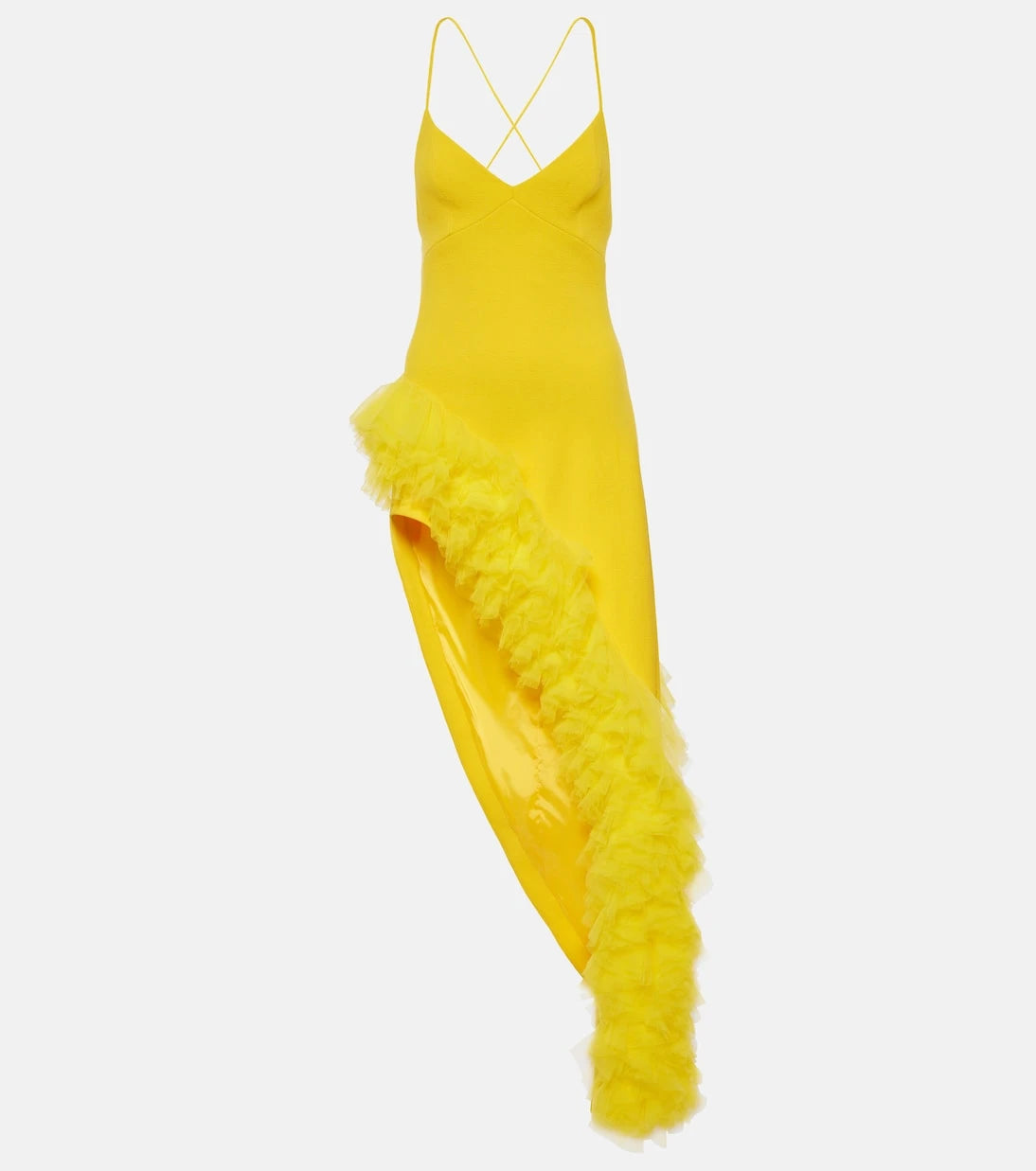 David Koma - Ruffled wool crepe midi dress