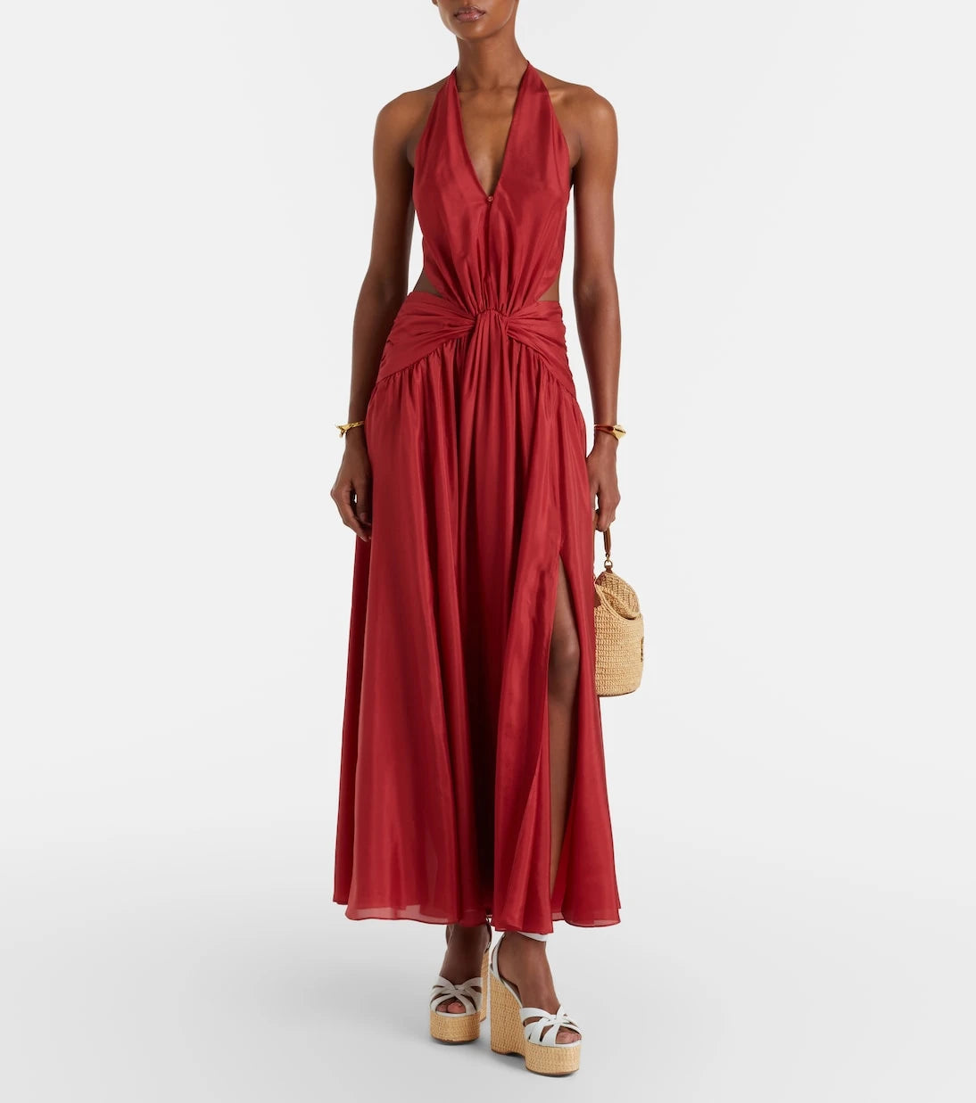 Aquazzura - Copacabana leather wedge sandals