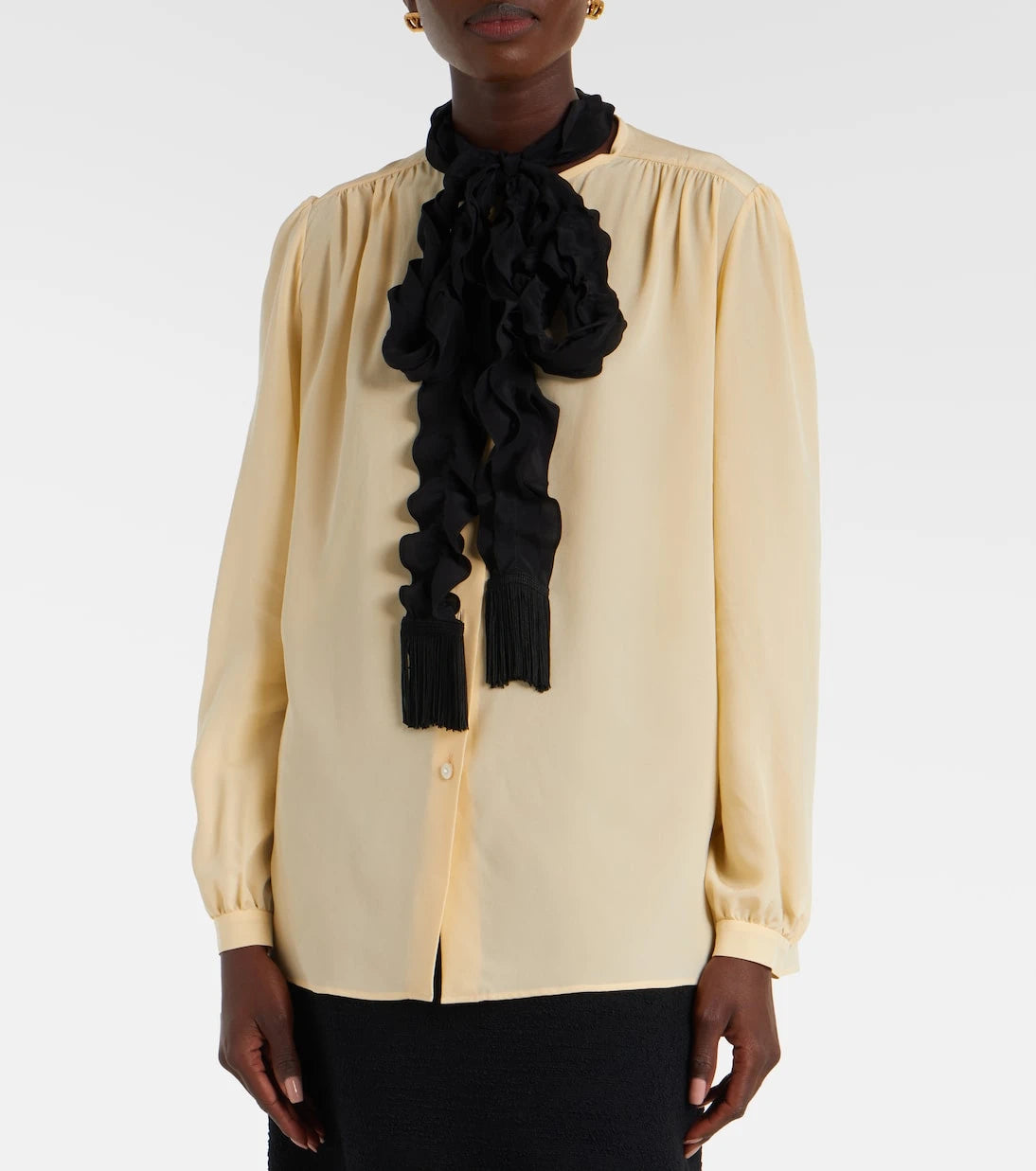 Valentino - Ruffled silk crêpe de chine blouse