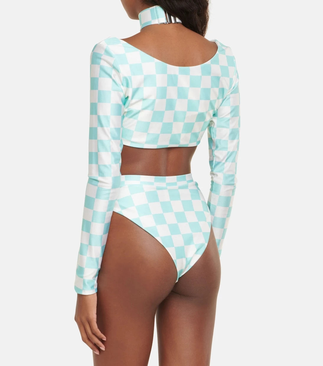 Alessandra Rich - Embellished checked bikini