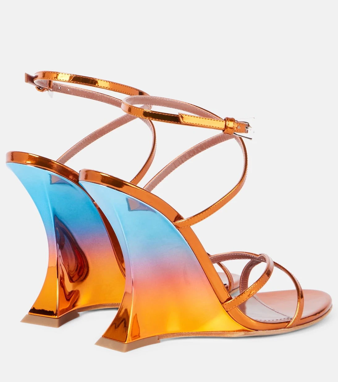 Paris Texas - Nina 105 mirrored leather wedge sandals