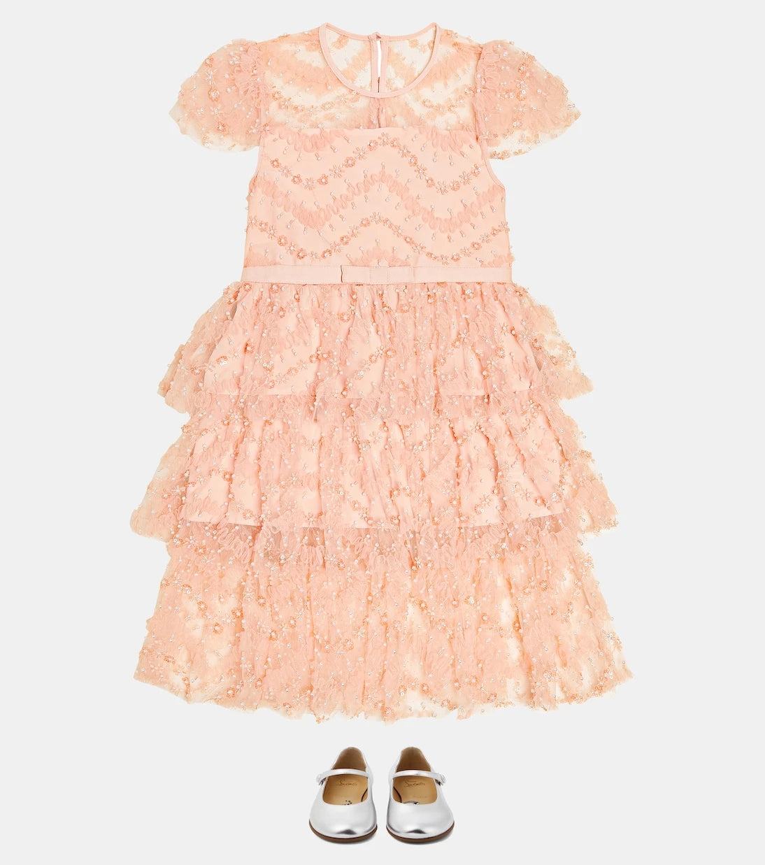 Self-Portrait Kids - Sequined tiered dress