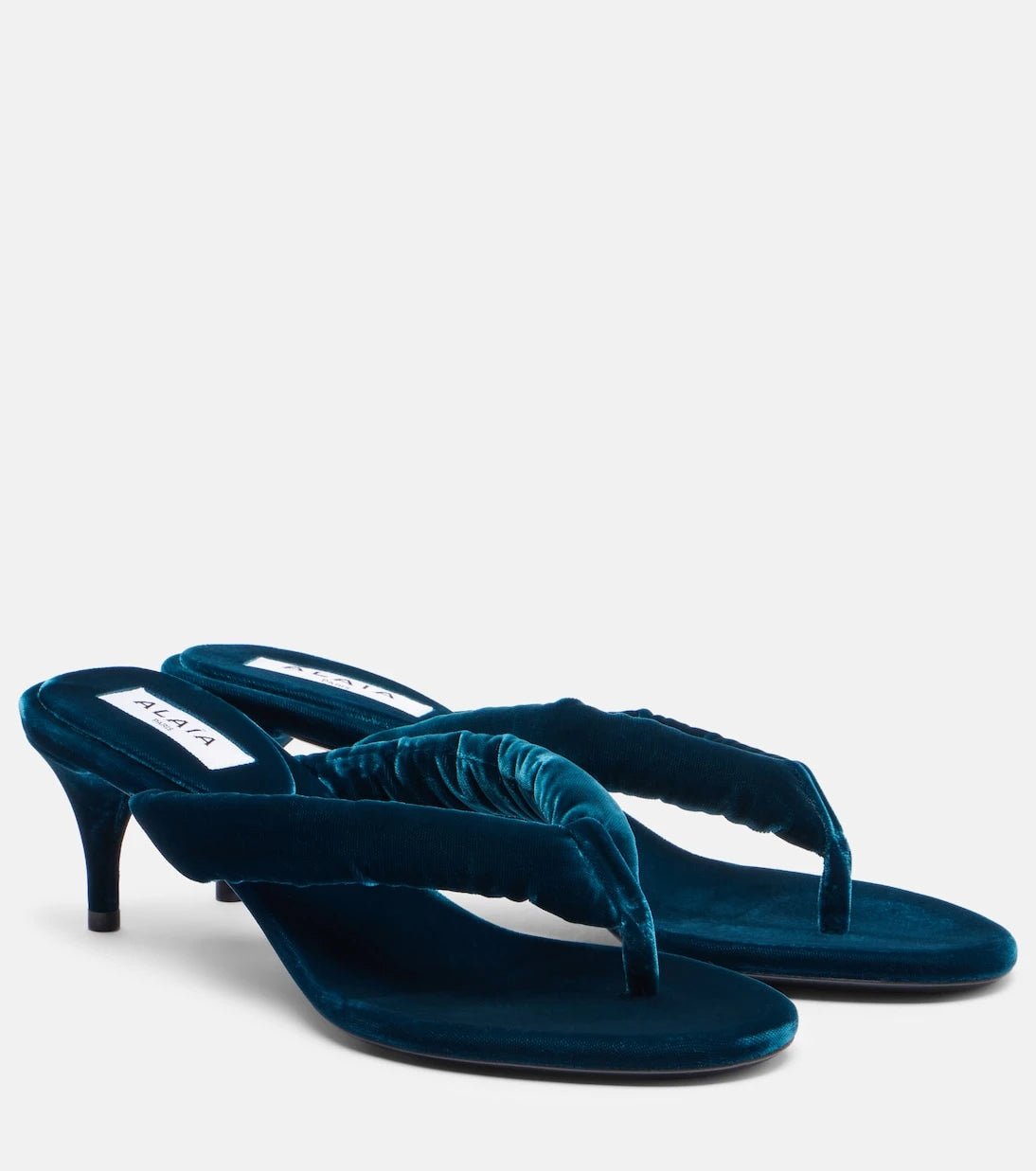 Alaïa - Velvet thong sandals
